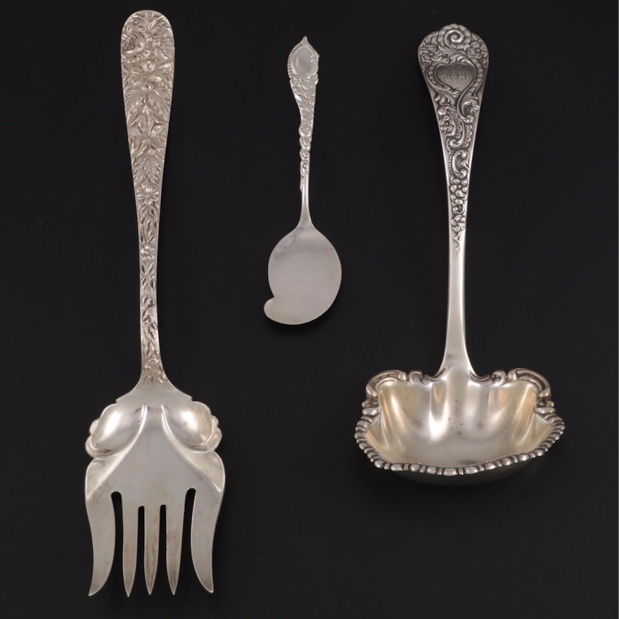 American Sterling Silver Serving Utensils, Late 19th to Early 20th Century