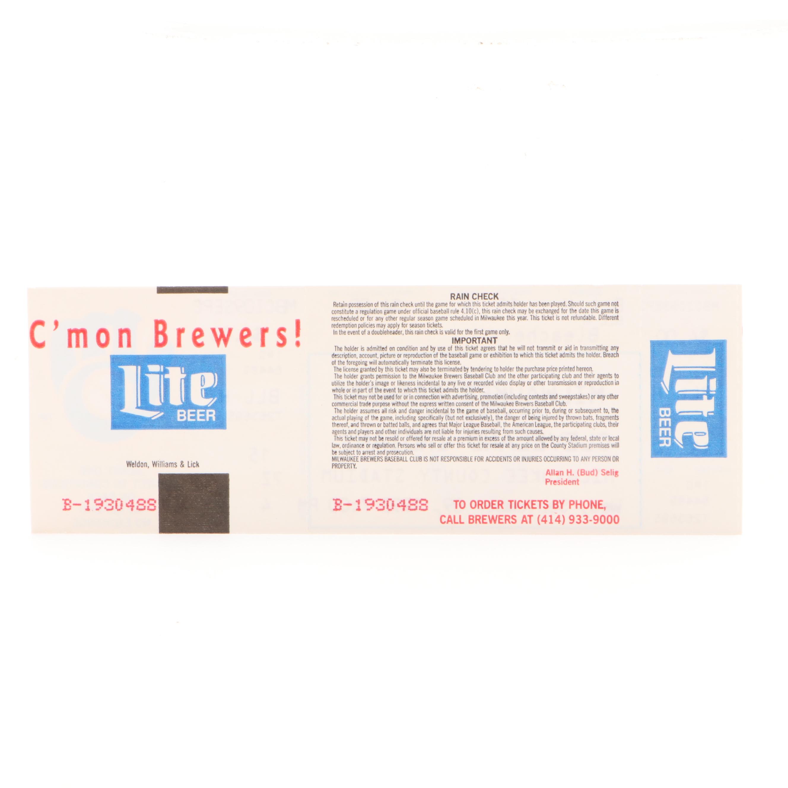 1982 World Series Phantom Ticket, Robin Yount 3000th Hit, and More