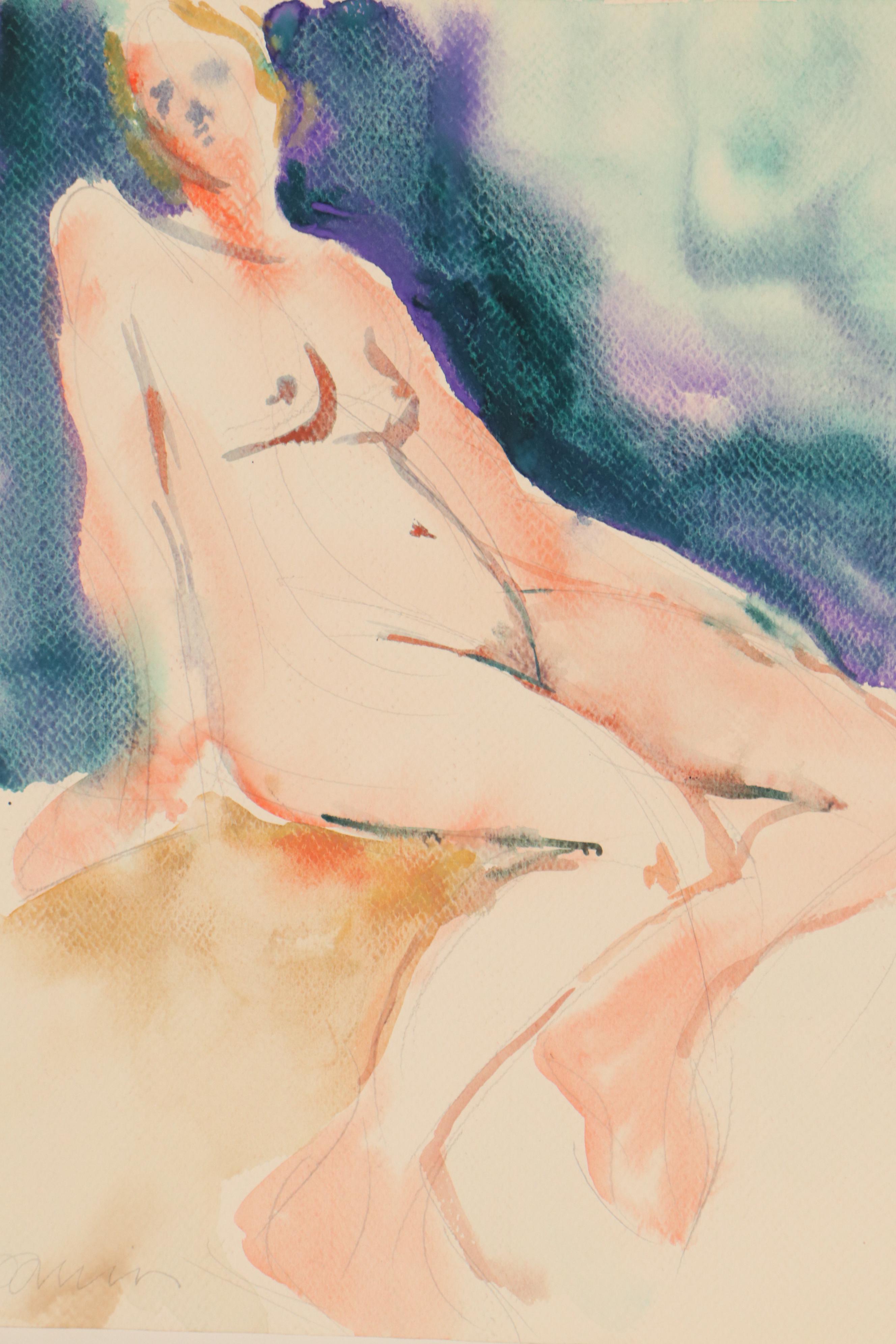 Robert Domin Nude Figure Watercolor Paintings