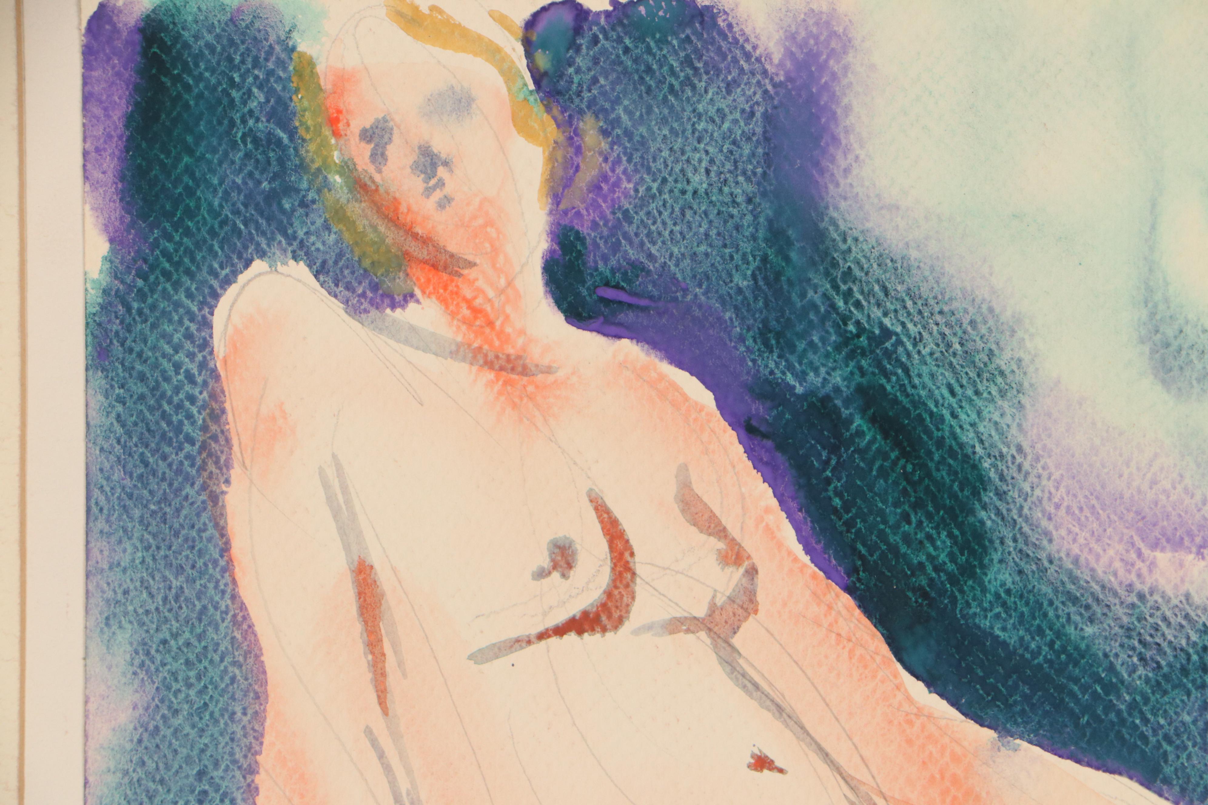 Robert Domin Nude Figure Watercolor Paintings