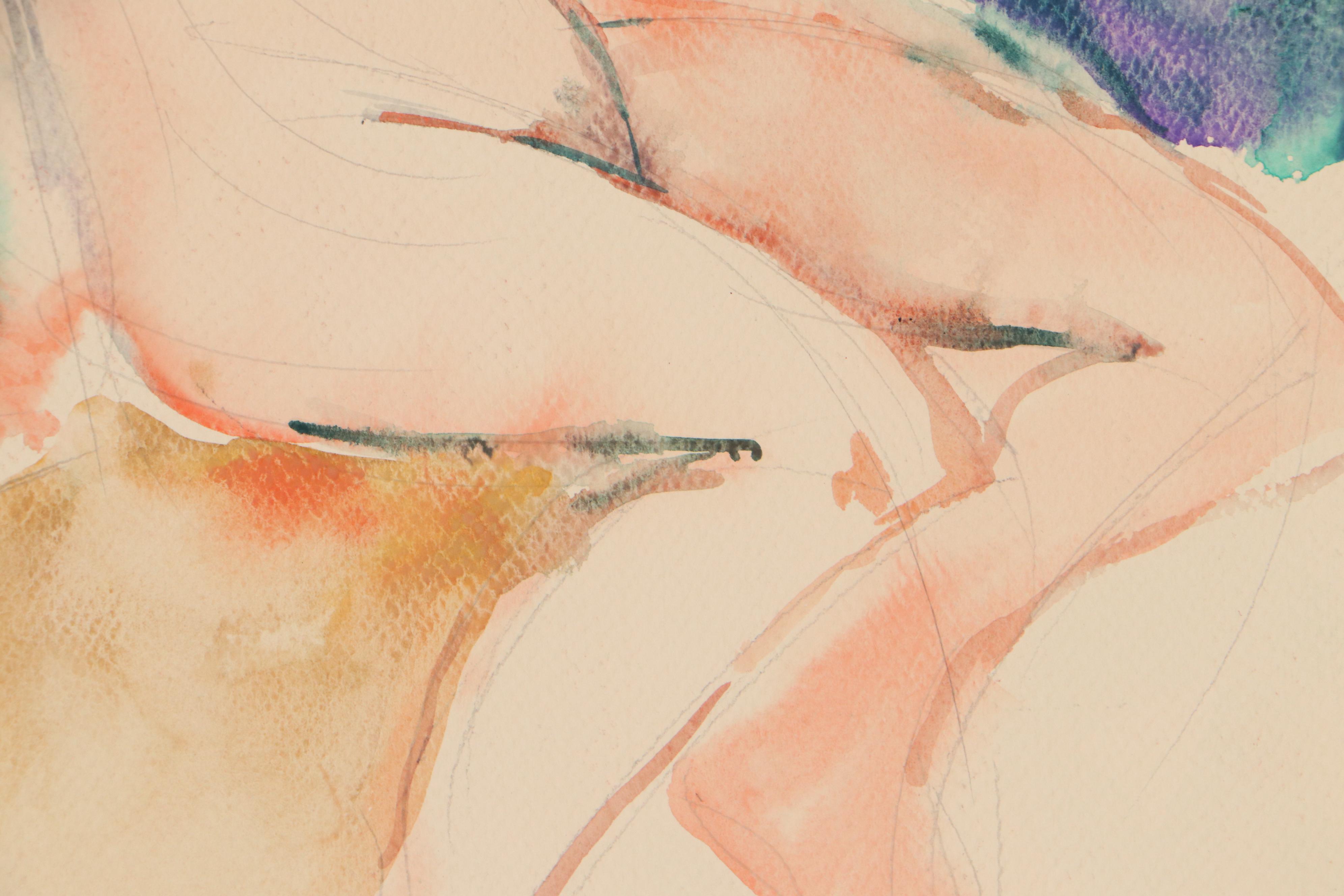 Robert Domin Nude Figure Watercolor Paintings