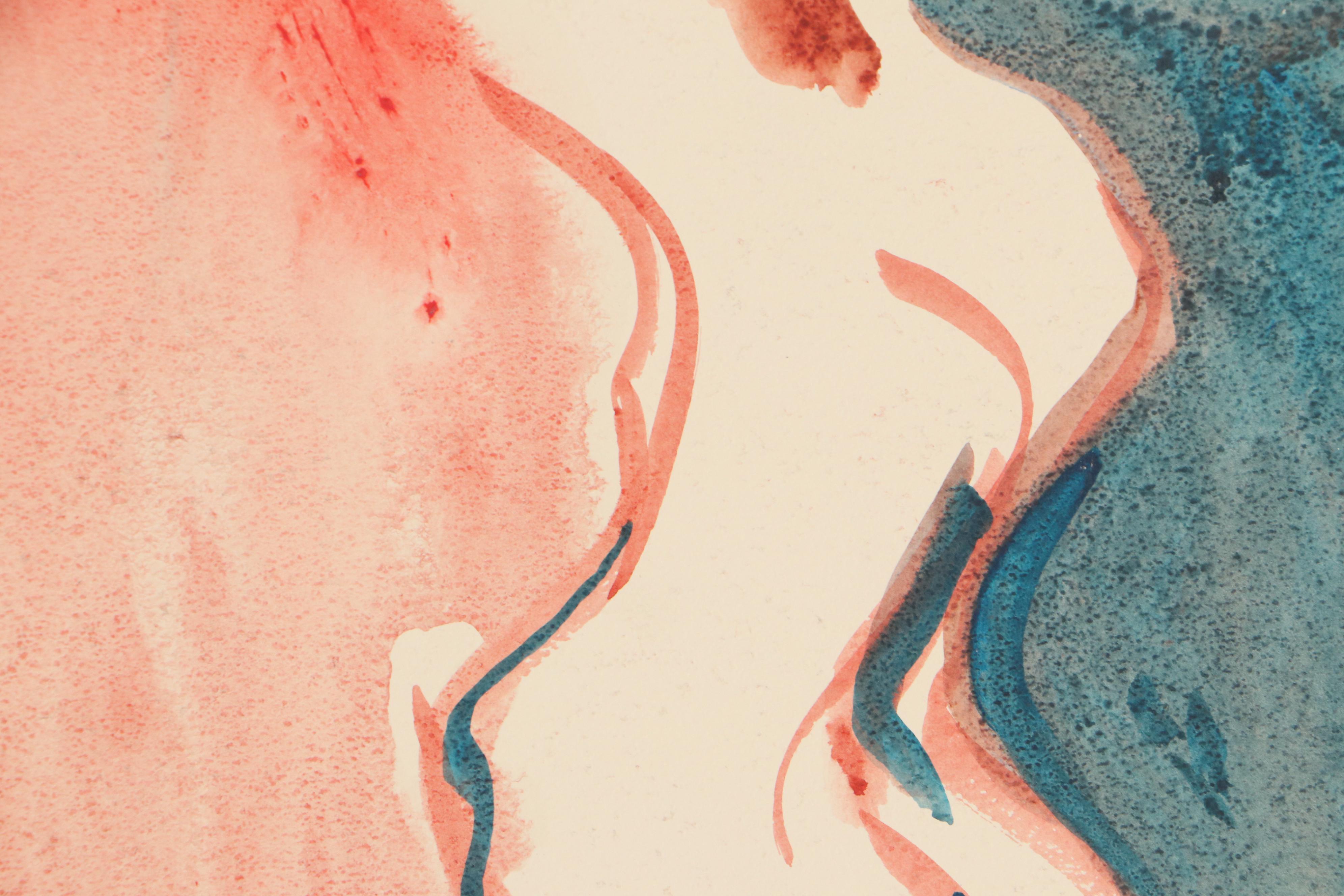 Robert Domin Nude Figure Watercolor Paintings