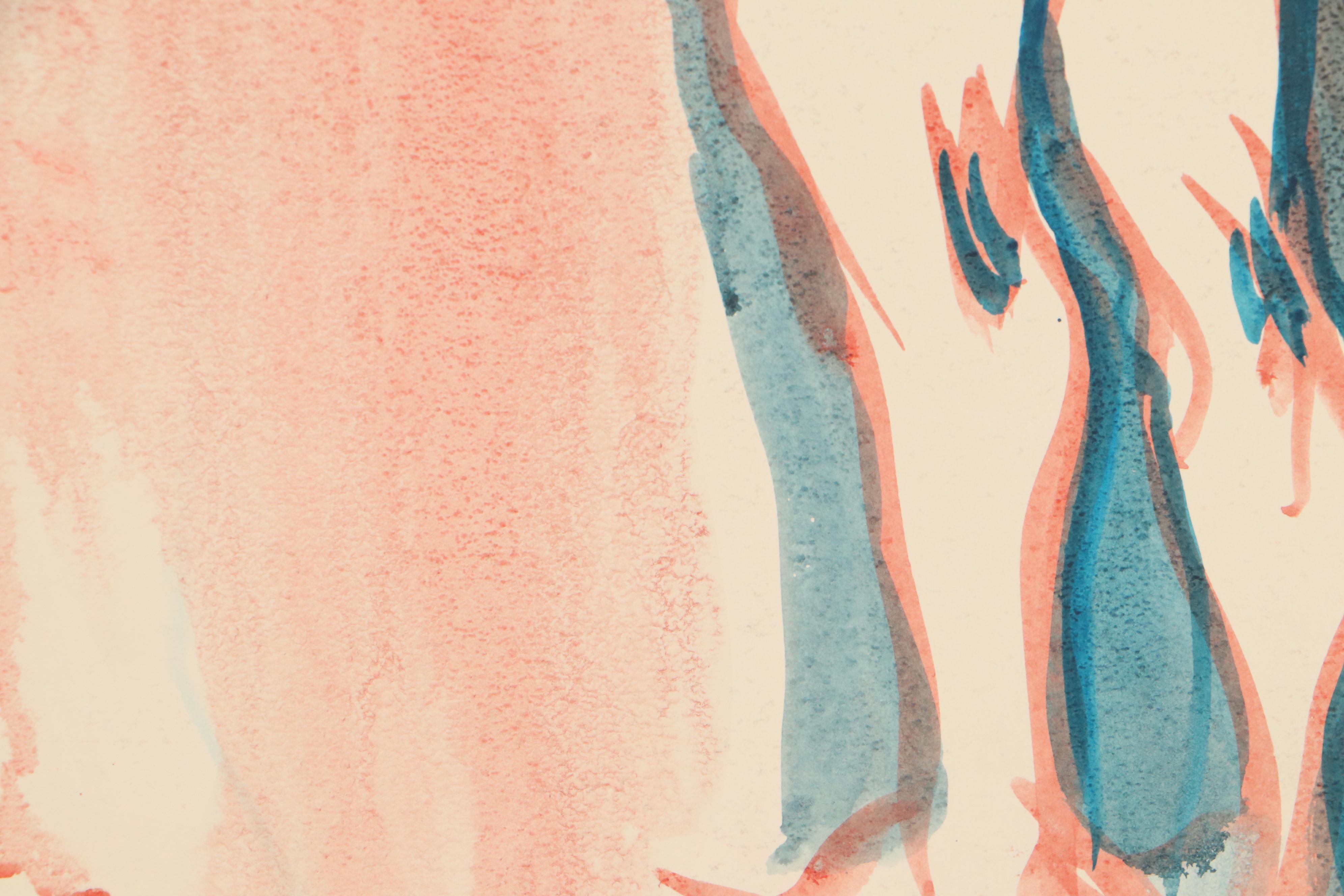 Robert Domin Nude Figure Watercolor Paintings