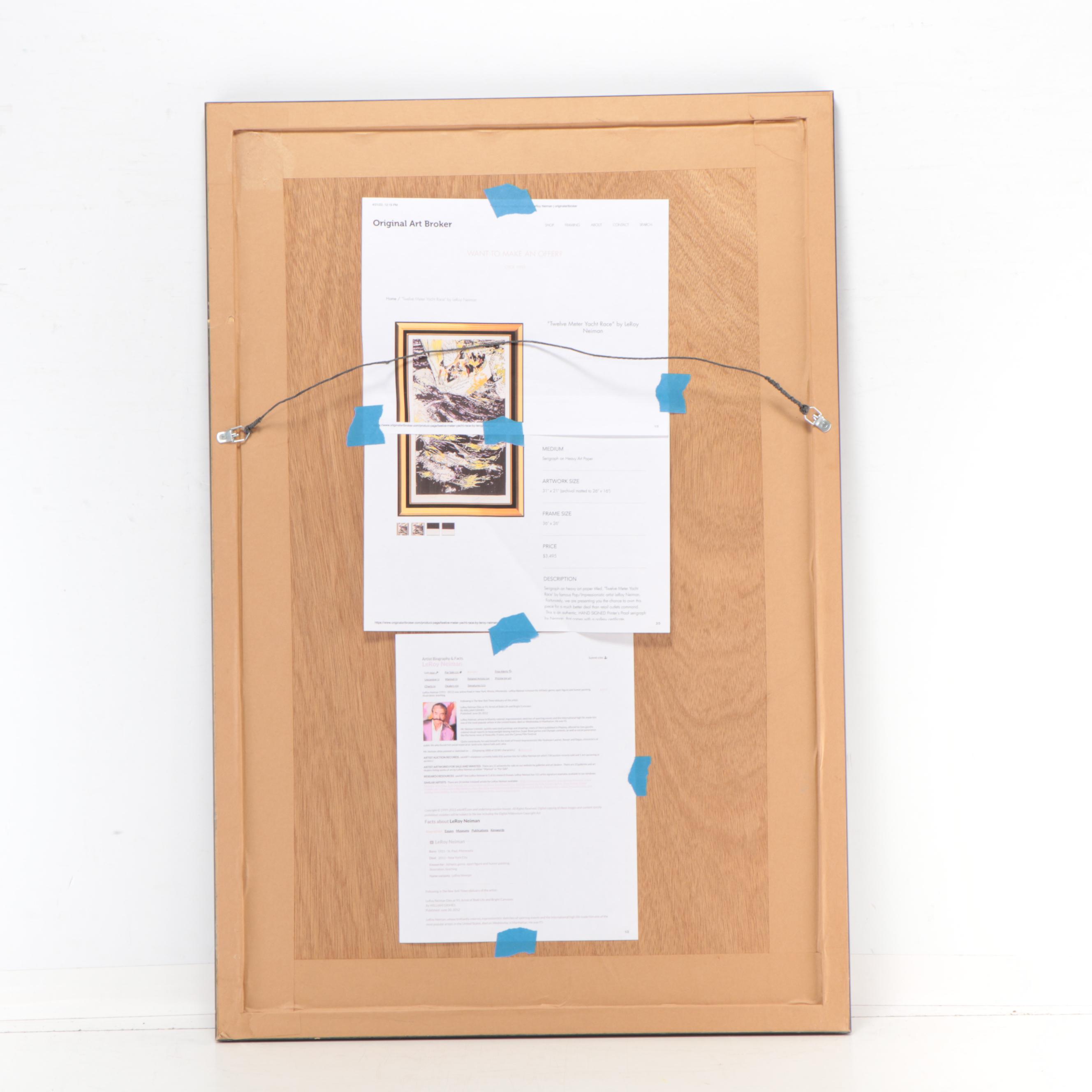 LeRoy Neiman Serigraph "Twelve Meter Yacht Race," 1973