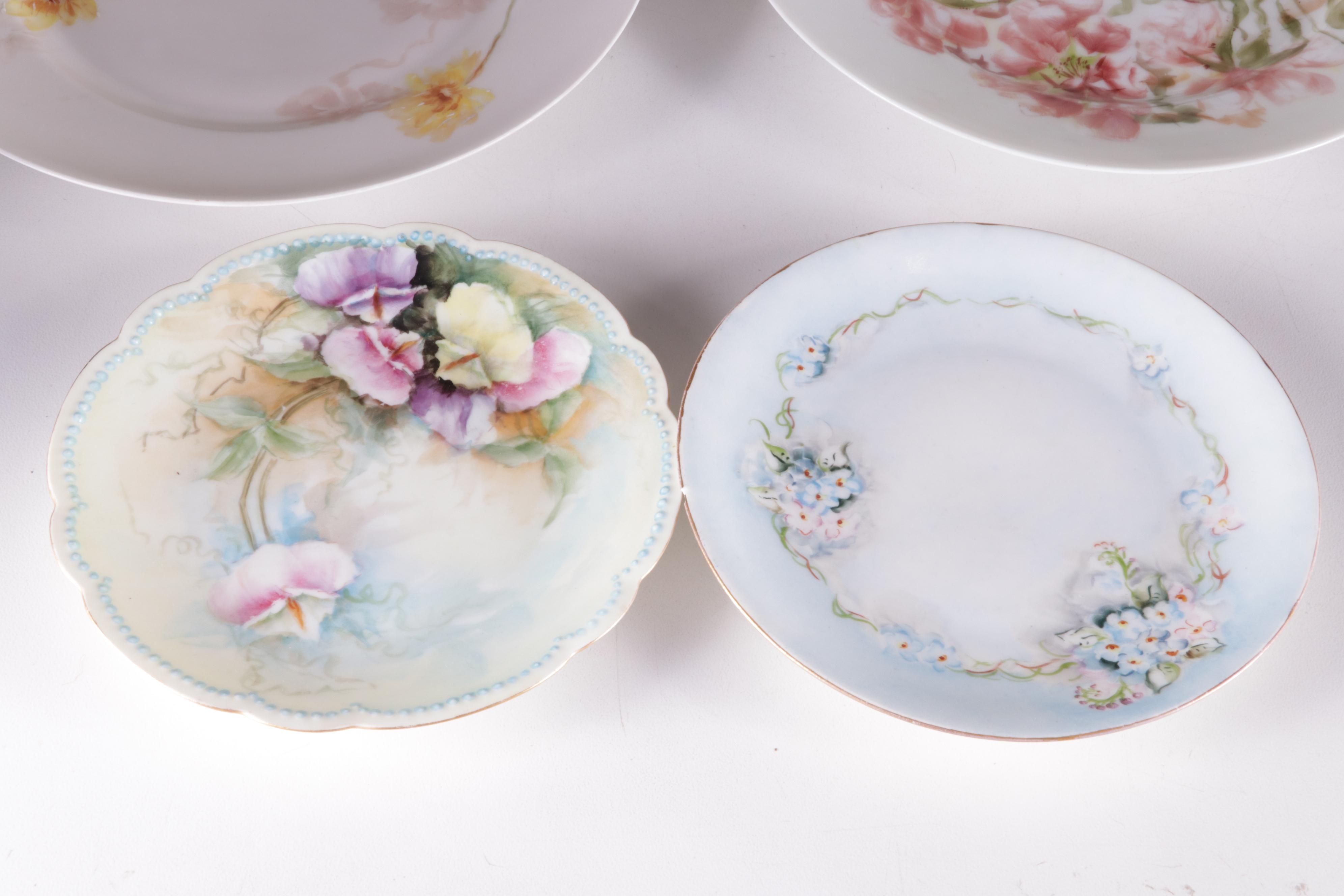 Adderley "Chelsea" Egg Cups and Tableware with Assorted Haviland Limoges Plates