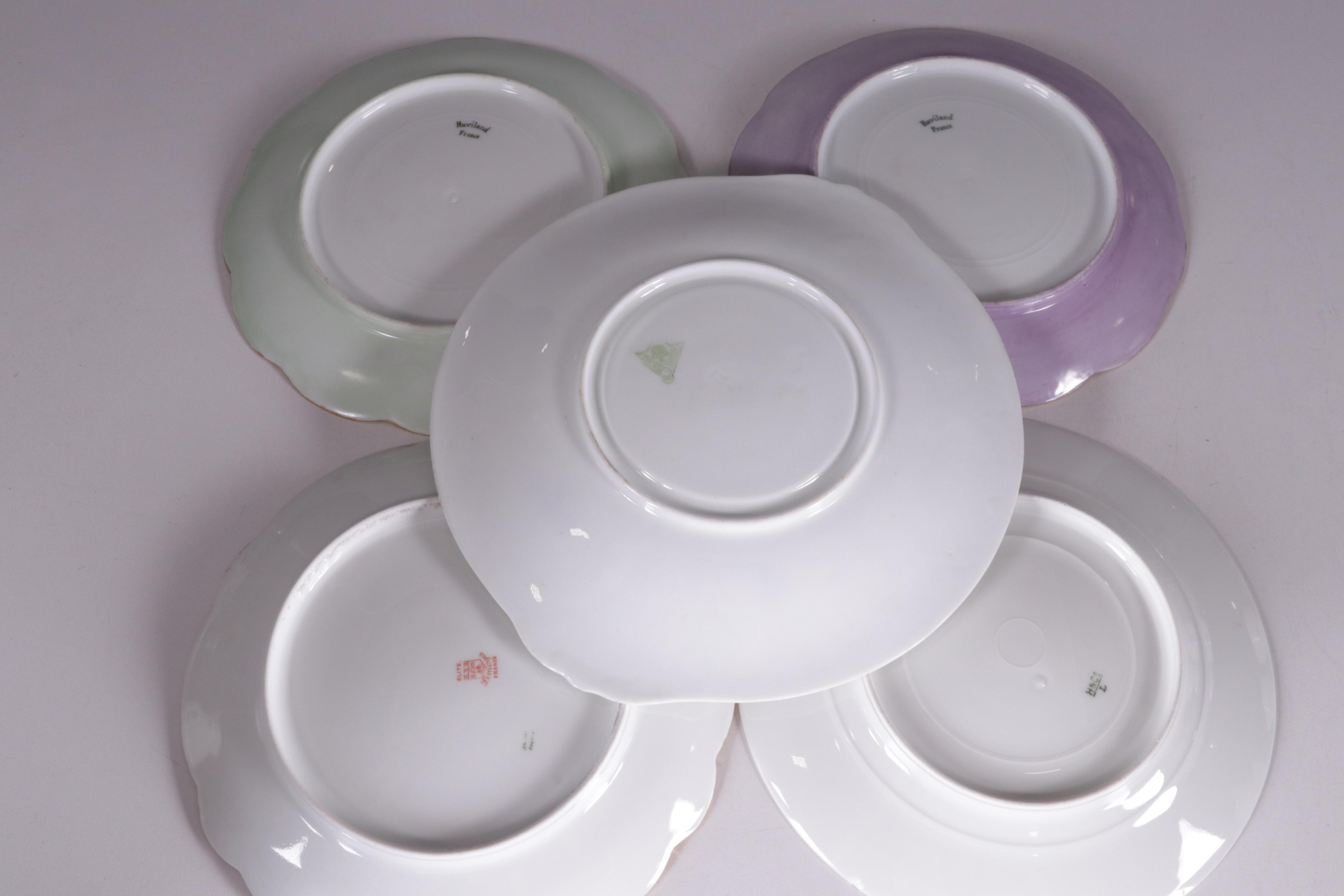 Adderley "Chelsea" Egg Cups and Tableware with Assorted Haviland Limoges Plates