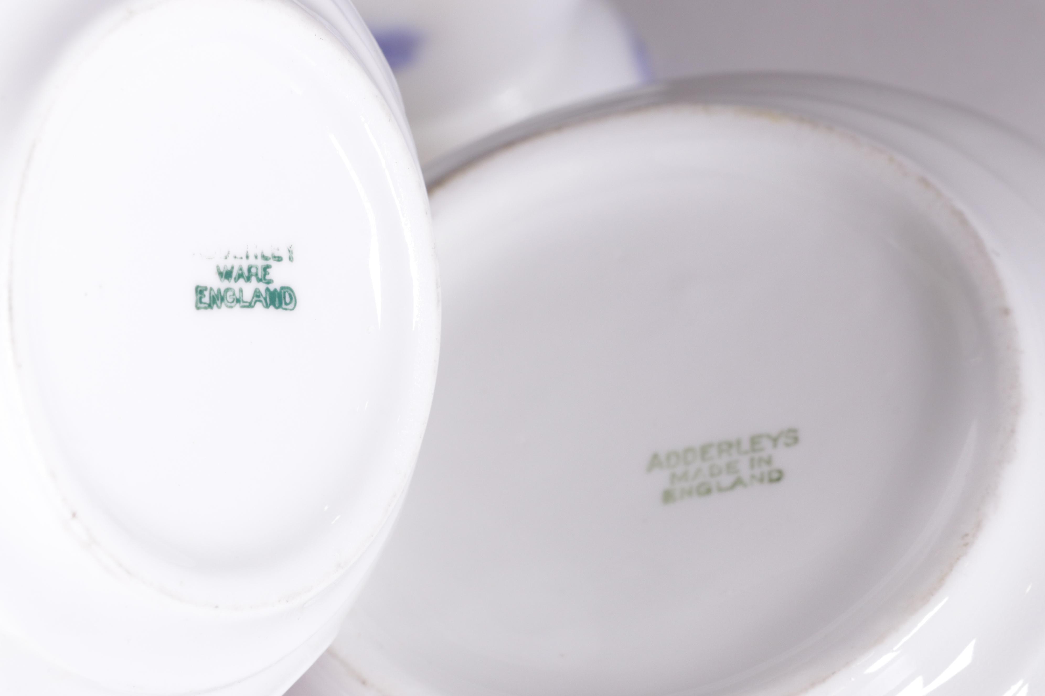 Adderley "Chelsea" Egg Cups and Tableware with Assorted Haviland Limoges Plates