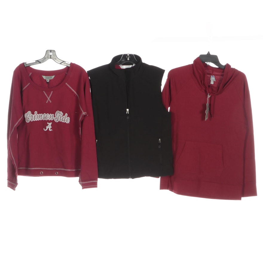 University of Alabama Crimson Tide Sweatshirt, Funnel Neck Sweatshirt, and Vest