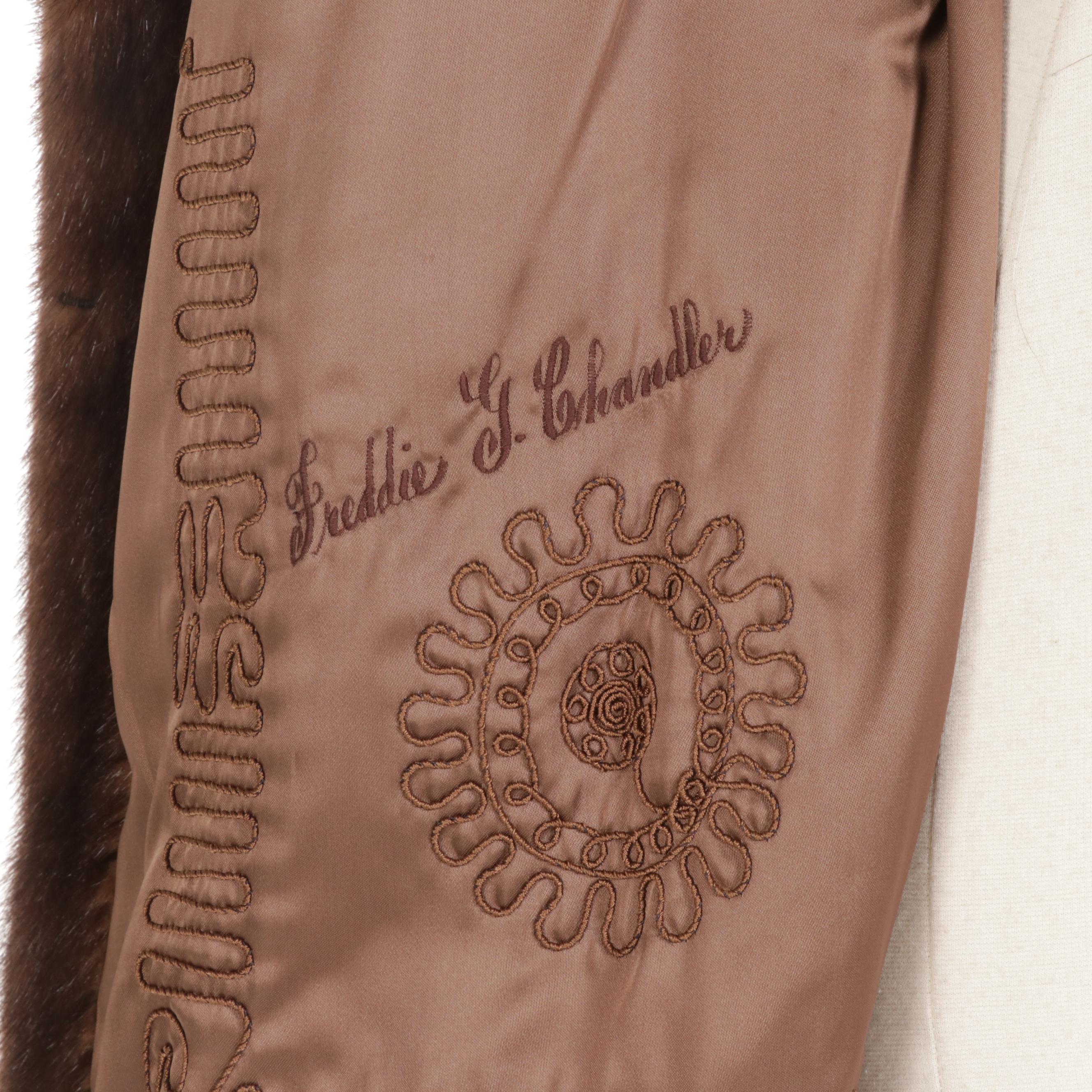 Chestnut Mink Fur Jacket with Banded Cuffs