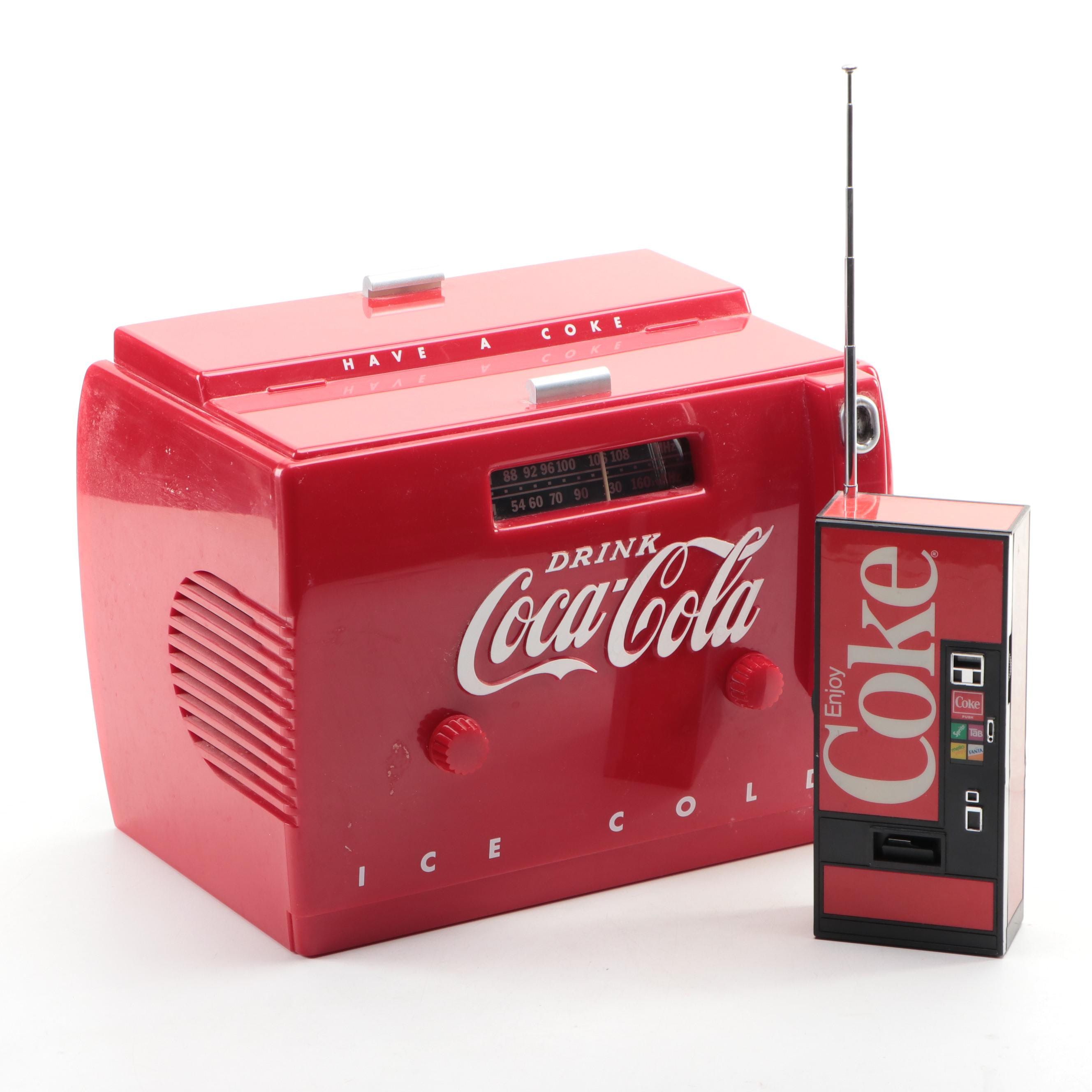 Coca-Cola Cooler Form and Vending Machine AM/FM Radios