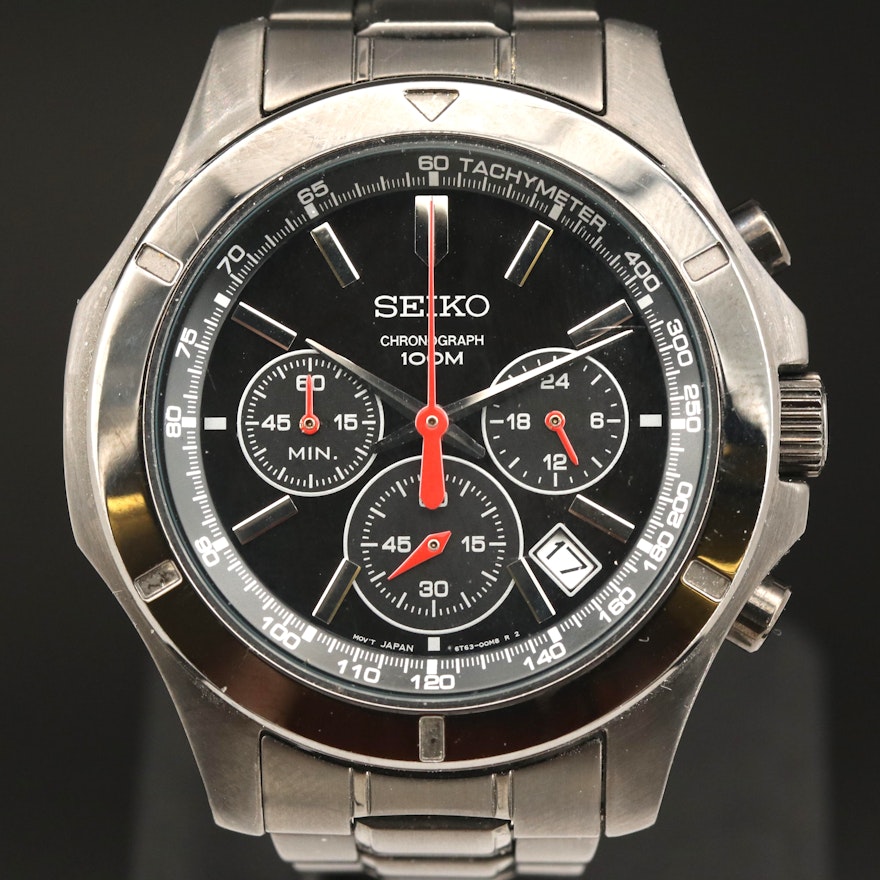 Seiko 100 Meters Water Resistant Chronograph Wristwatch