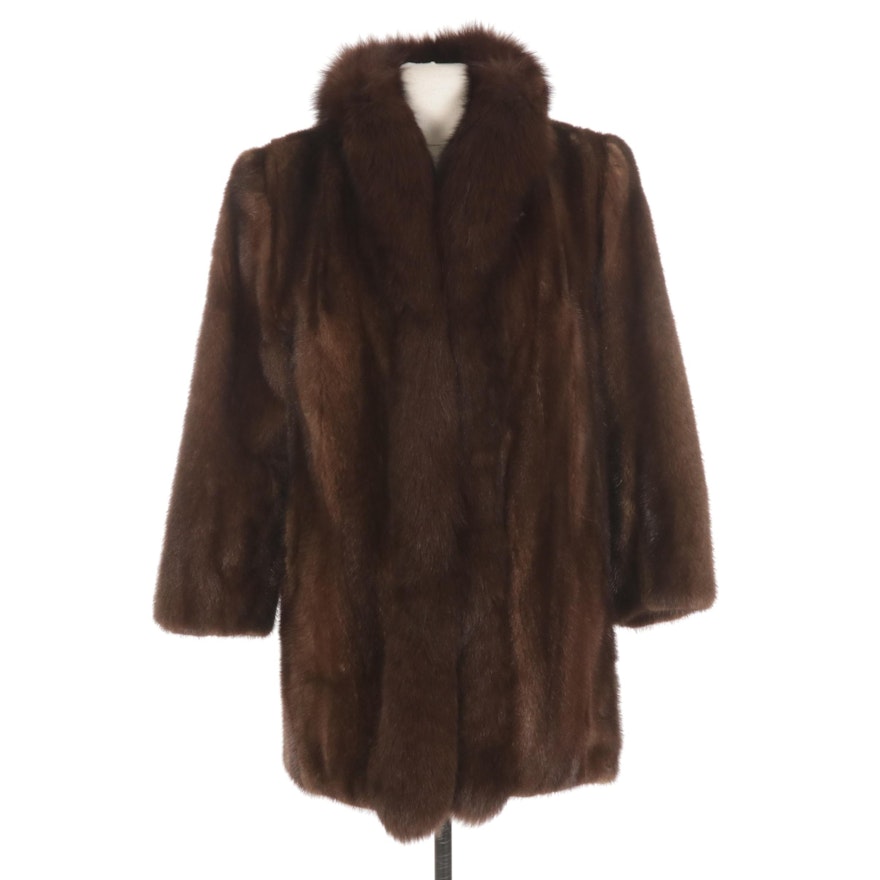 Mink Fur Stroller with Fox Fur Collar From Famous Barr Fur Salon