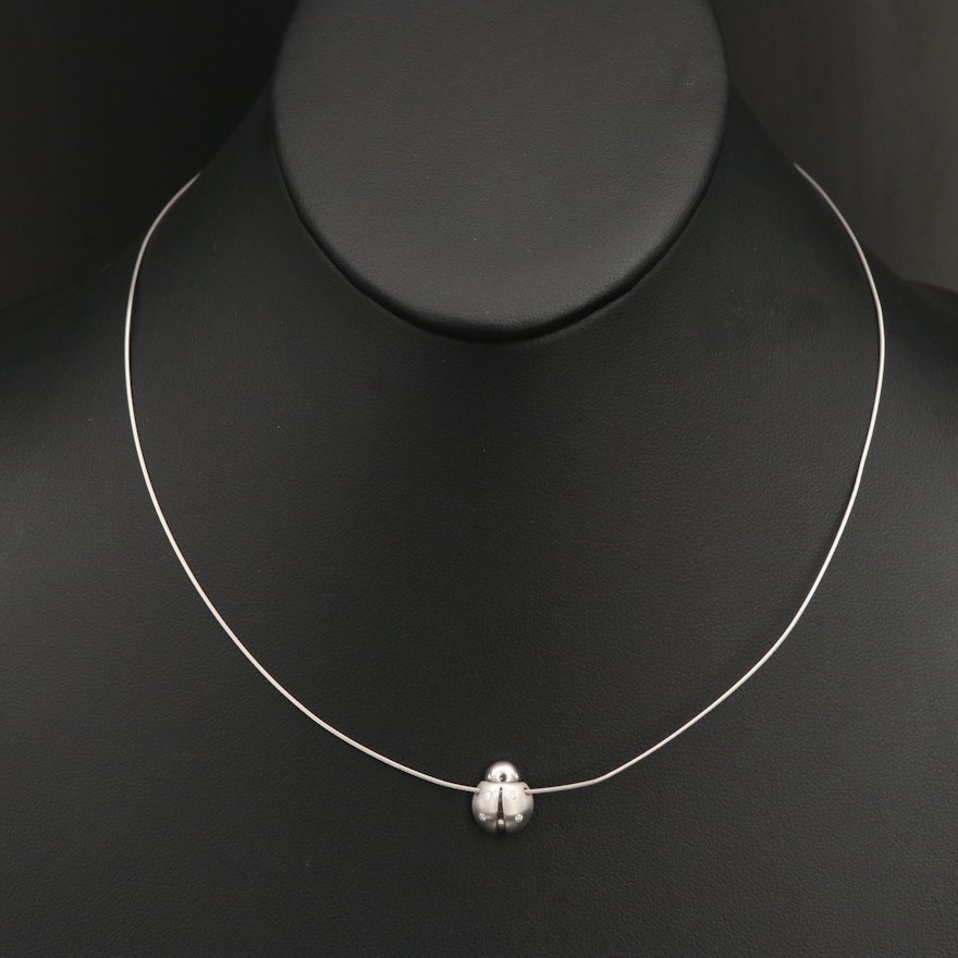 14K 0.04 CTW Diamond Ladybug Necklace