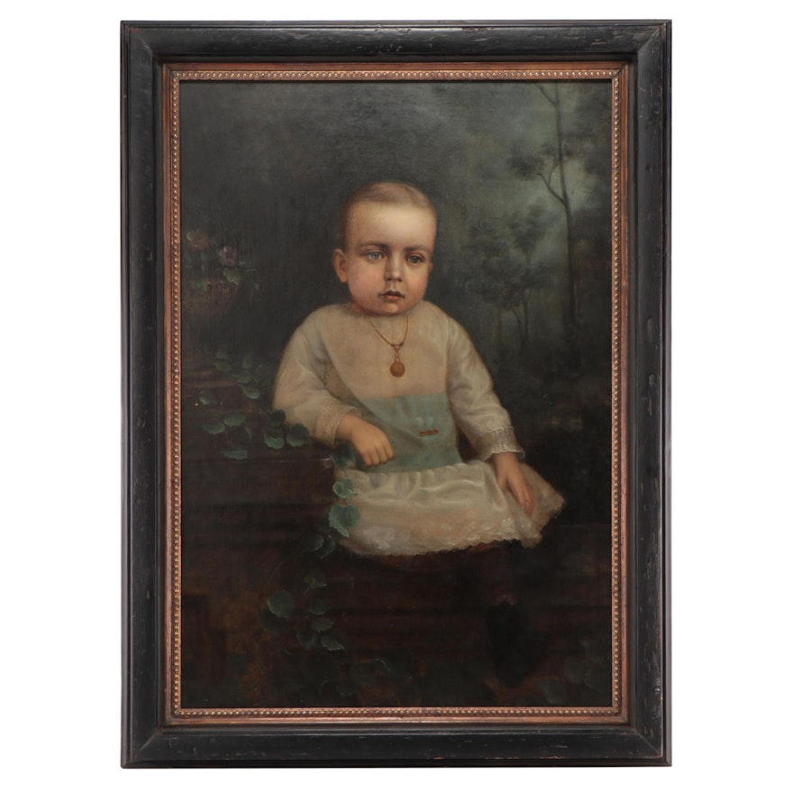 Portrait Oil Painting of Infant, 1882