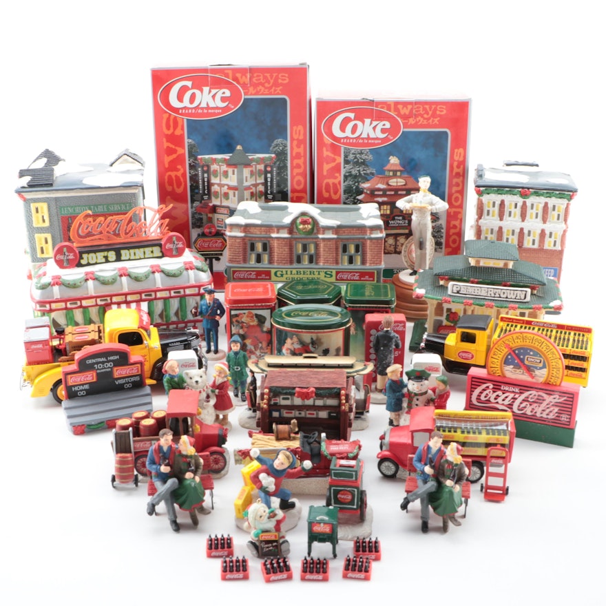 Coca-Cola Ceramic Christmas Town Square Collection with Other Table Décor