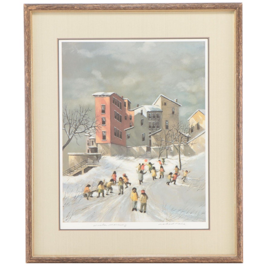 Robert Fabe Offset Lithograph "Winter Morning," Late 20th Century