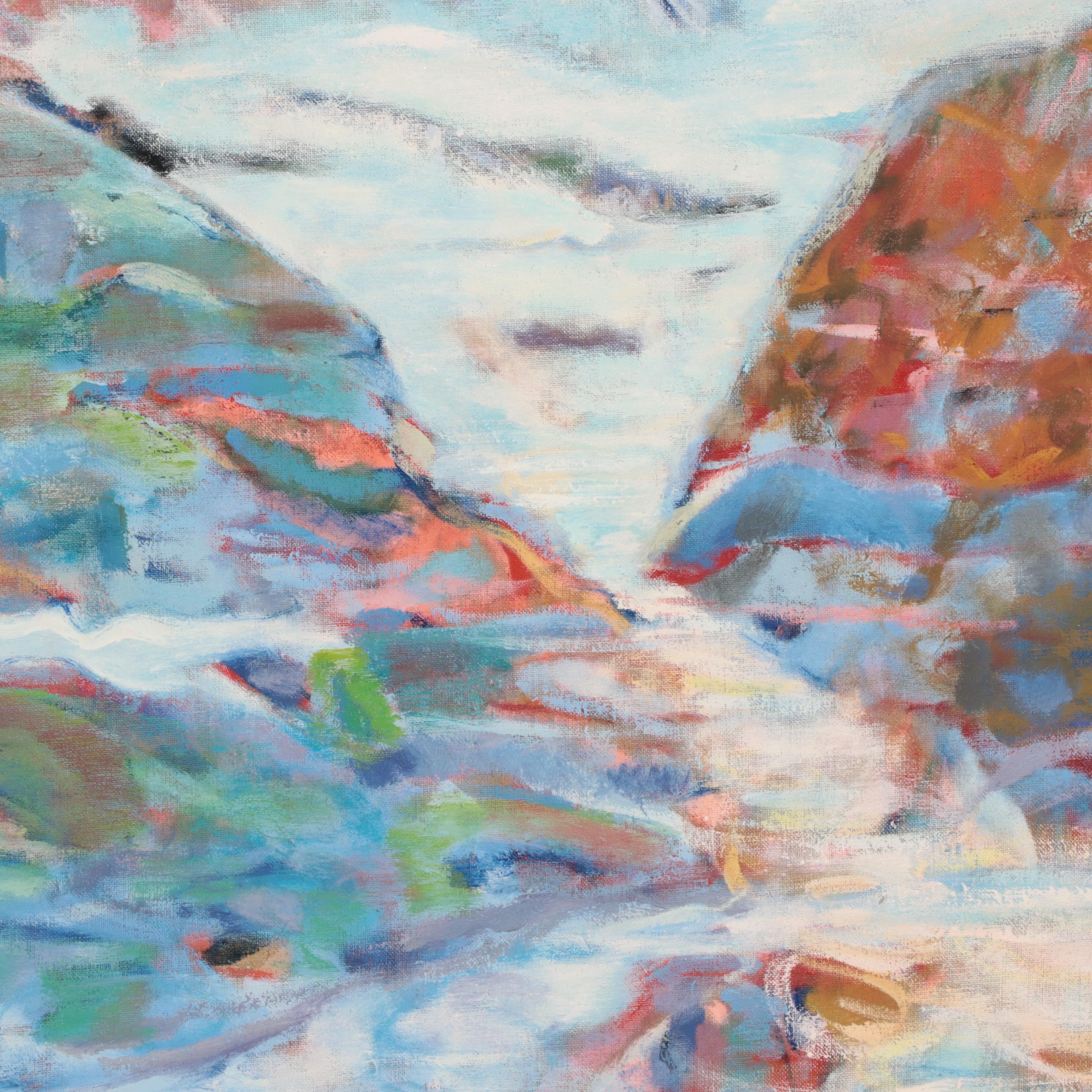 Ronald Newman Large-Scale Abstract Landscape Oil Painting, Circa 1970