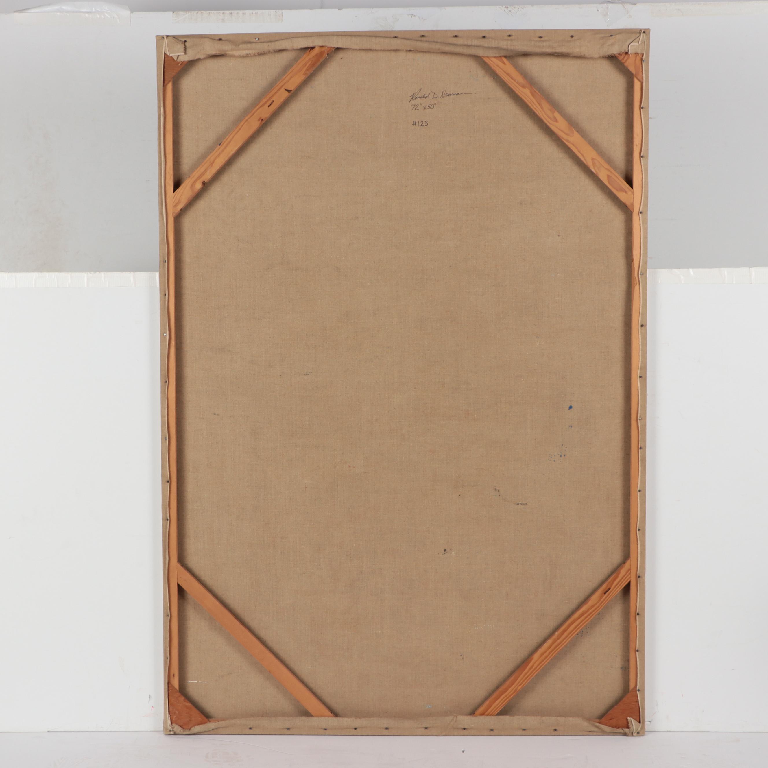 Ronald Newman Large-Scale Abstract Landscape Oil Painting, Circa 1970