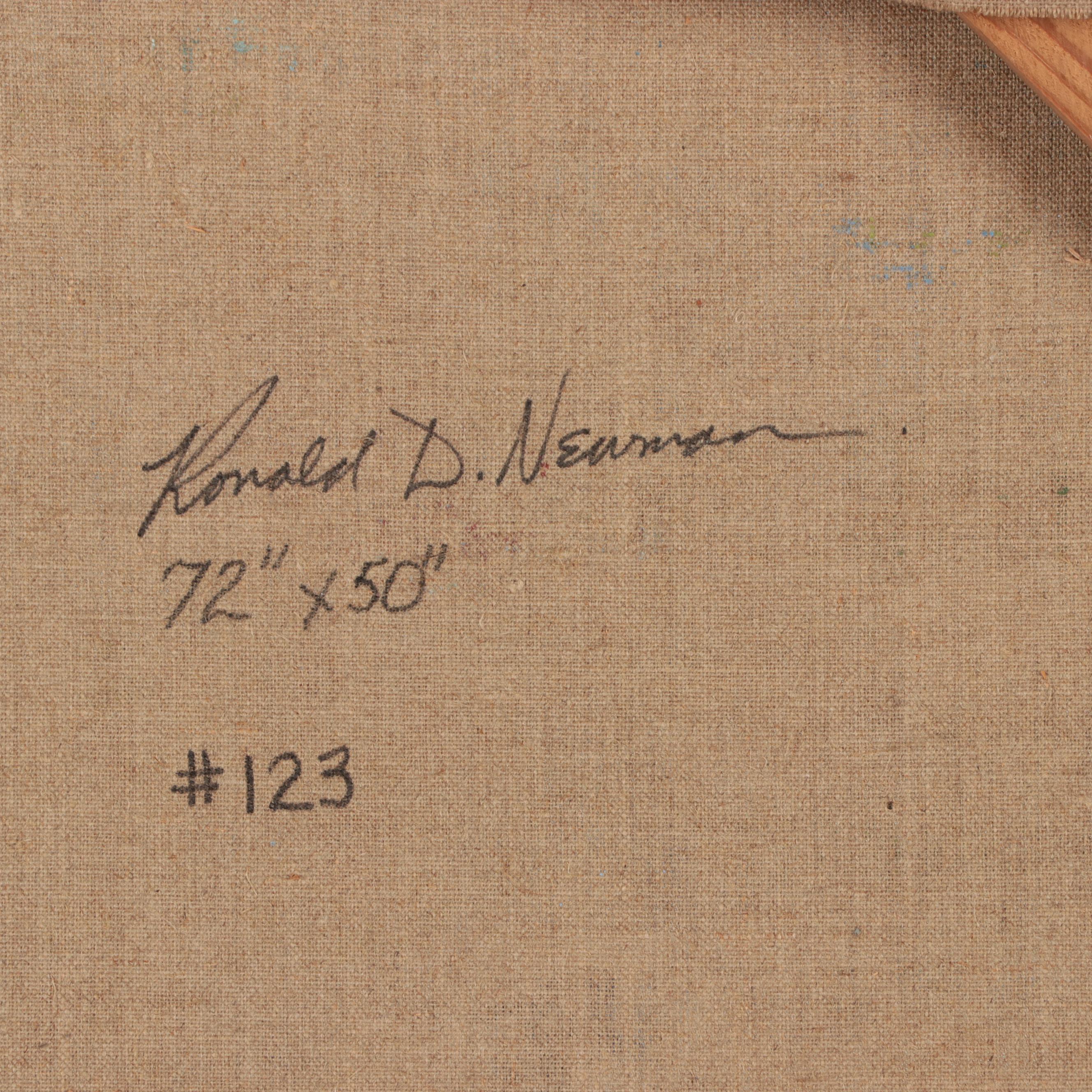 Ronald Newman Large-Scale Abstract Landscape Oil Painting, Circa 1970