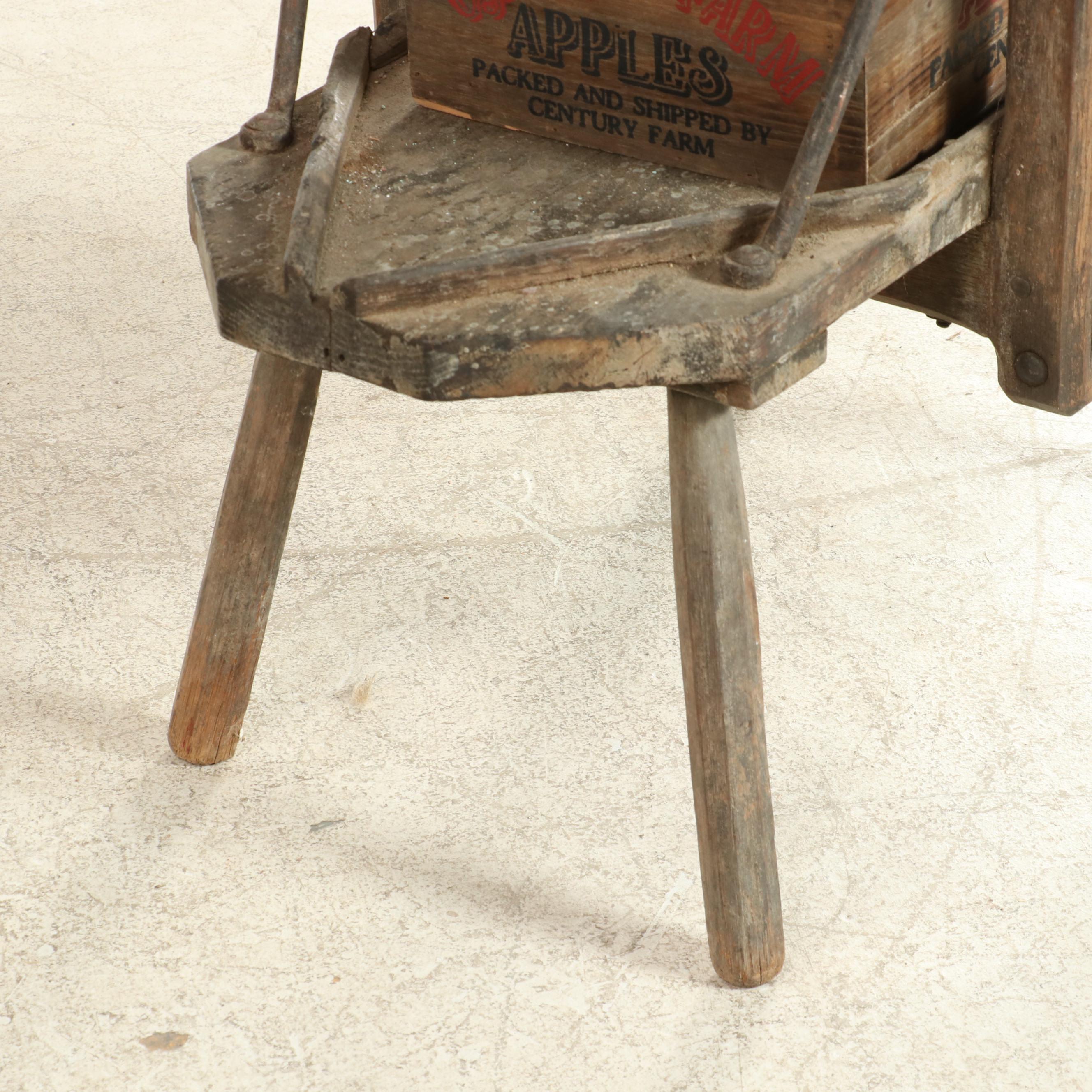 Antique Apple Press with Century Farm Crate