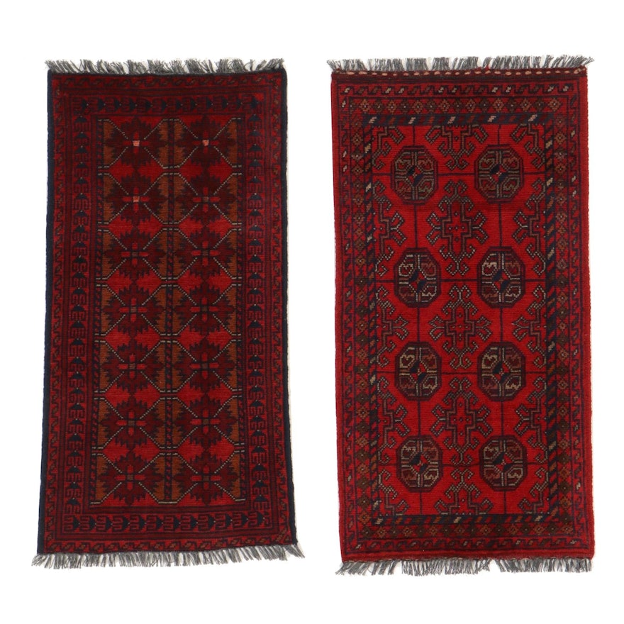 1'9 x 3'6 Hand-Knotted Afghan Turkmen Accent Rugs