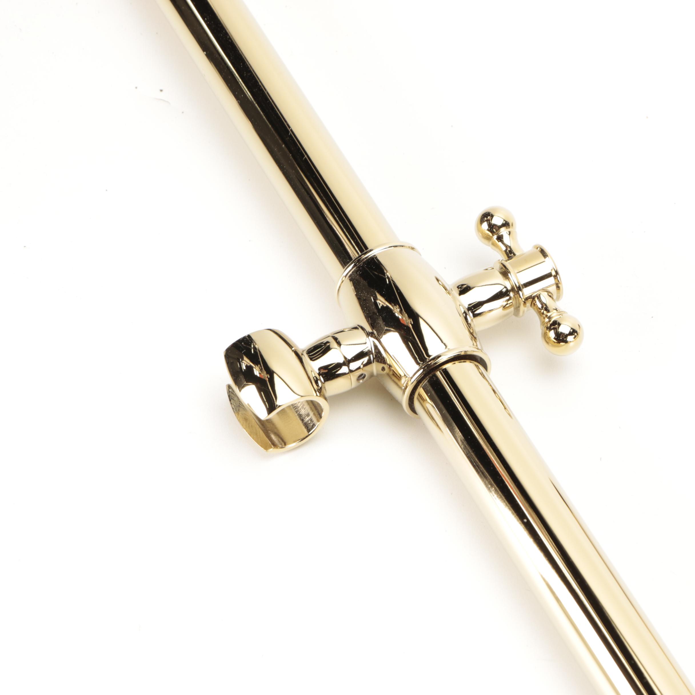 Polished Brass Exposed Pipe Shower with Hand Shower