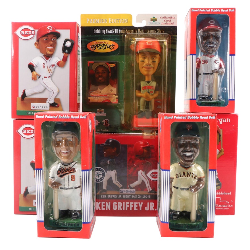 Cincinnati Reds, San Francisco Giants and Baltimore Orioles Baseball Bobbleheads