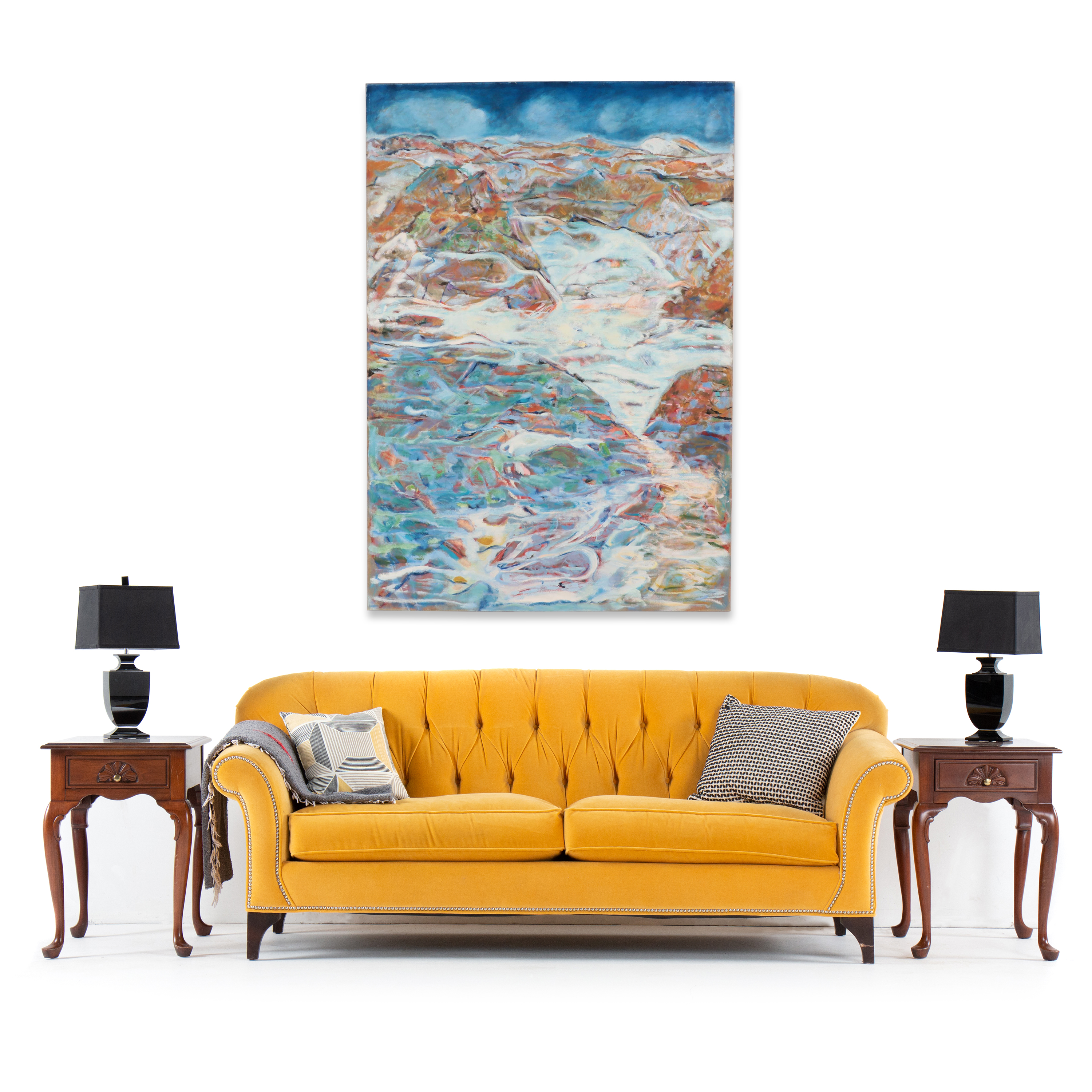 Ronald Newman Large-Scale Abstract Landscape Oil Painting, Circa 1970