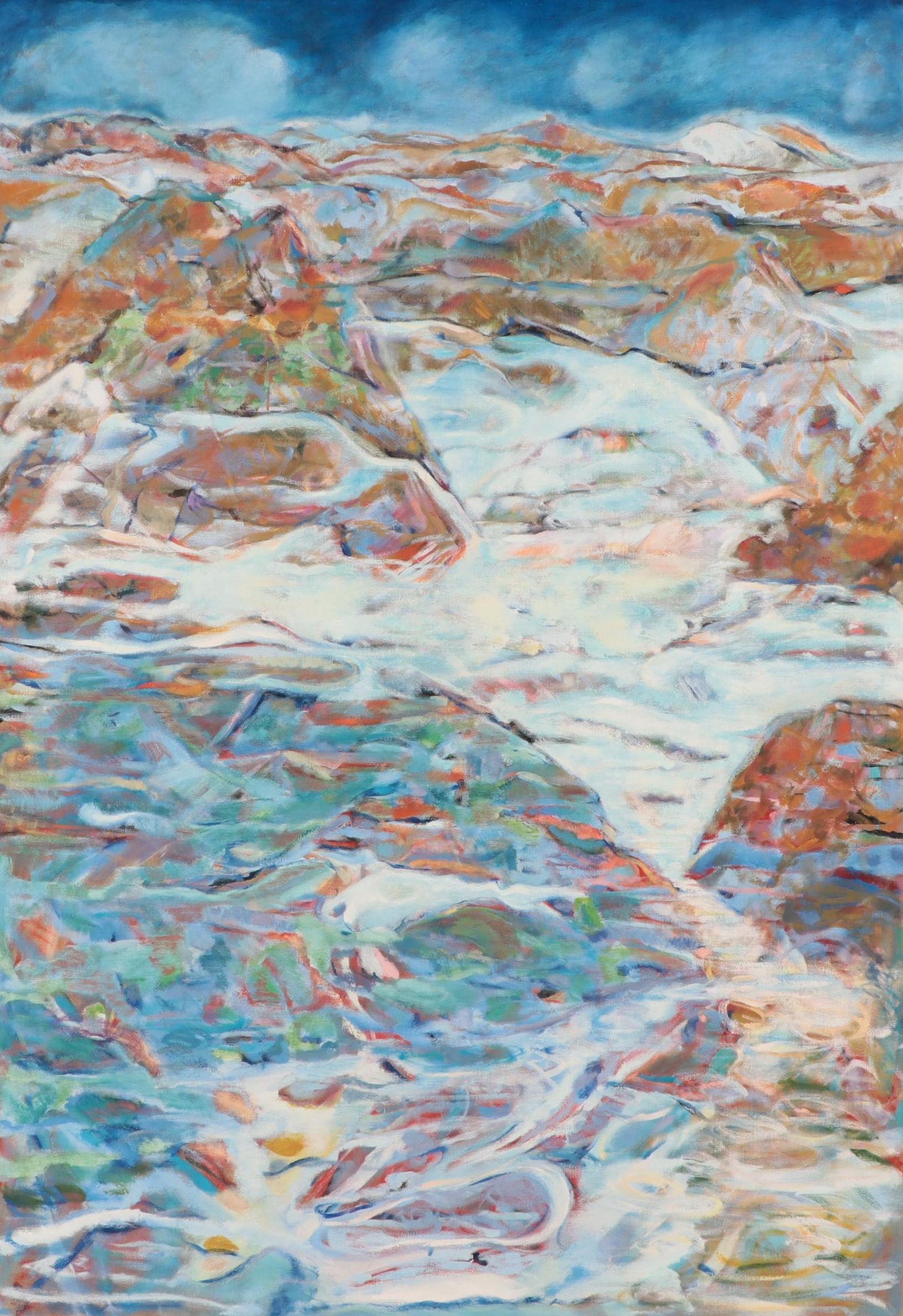 Ronald Newman Large-Scale Abstract Landscape Oil Painting, Circa 1970