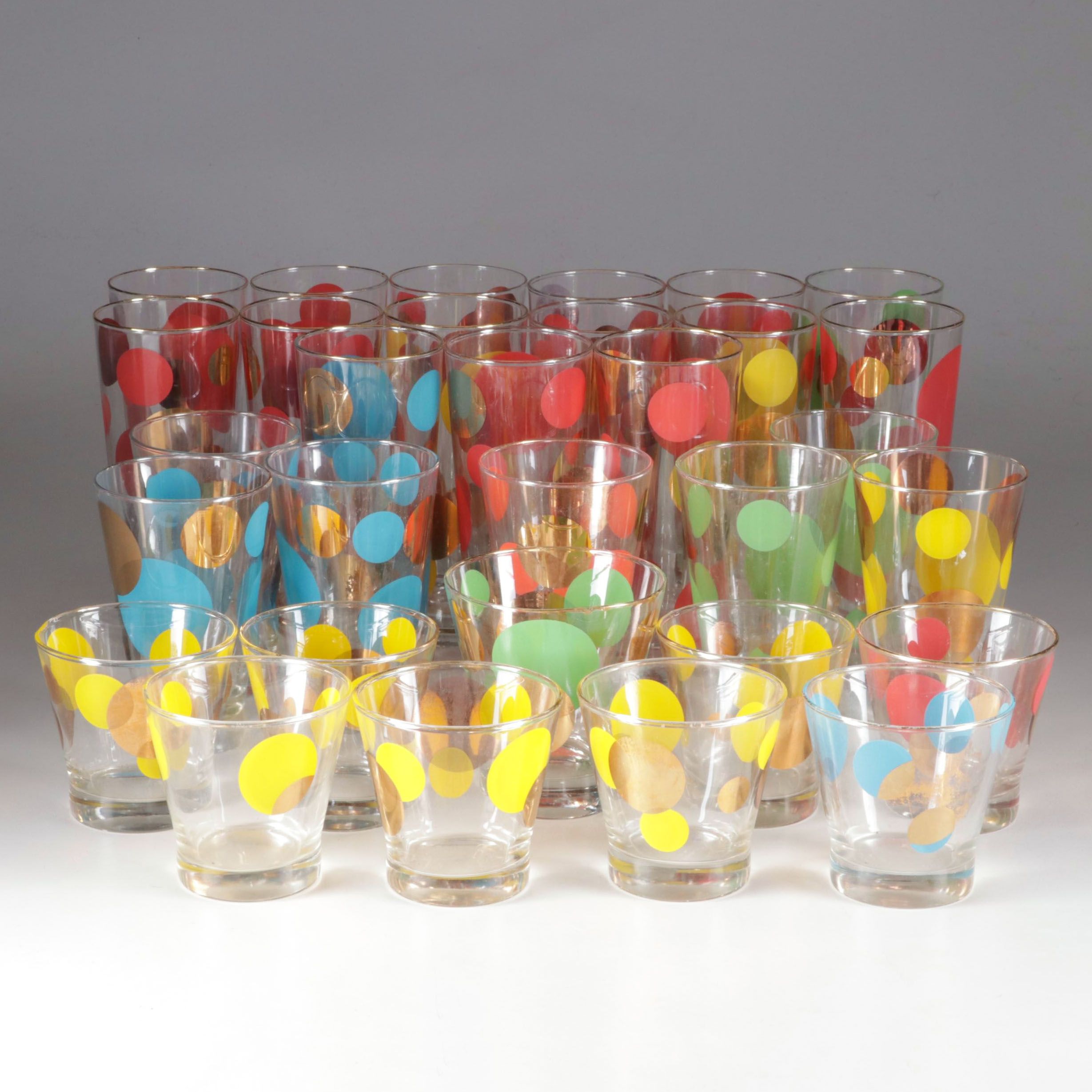 Russel Wright "Eclipse" Mid Century Modern Highball and Cocktail Glasses, 1950s