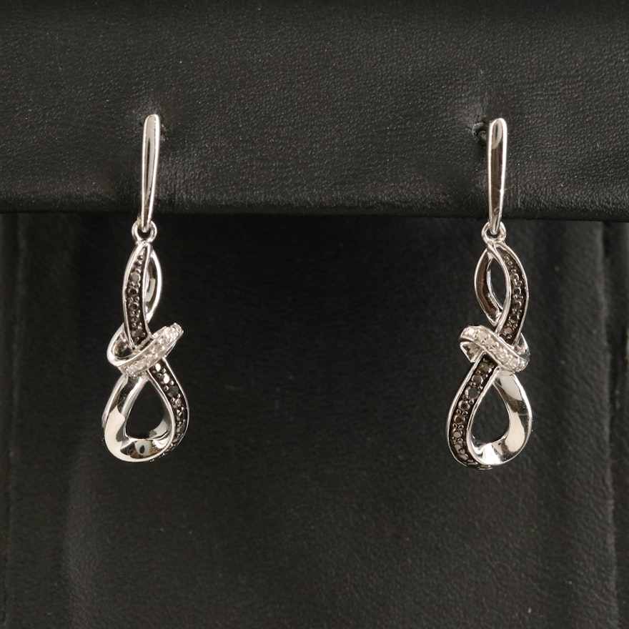 Sterling Diamond Infinity Earrings