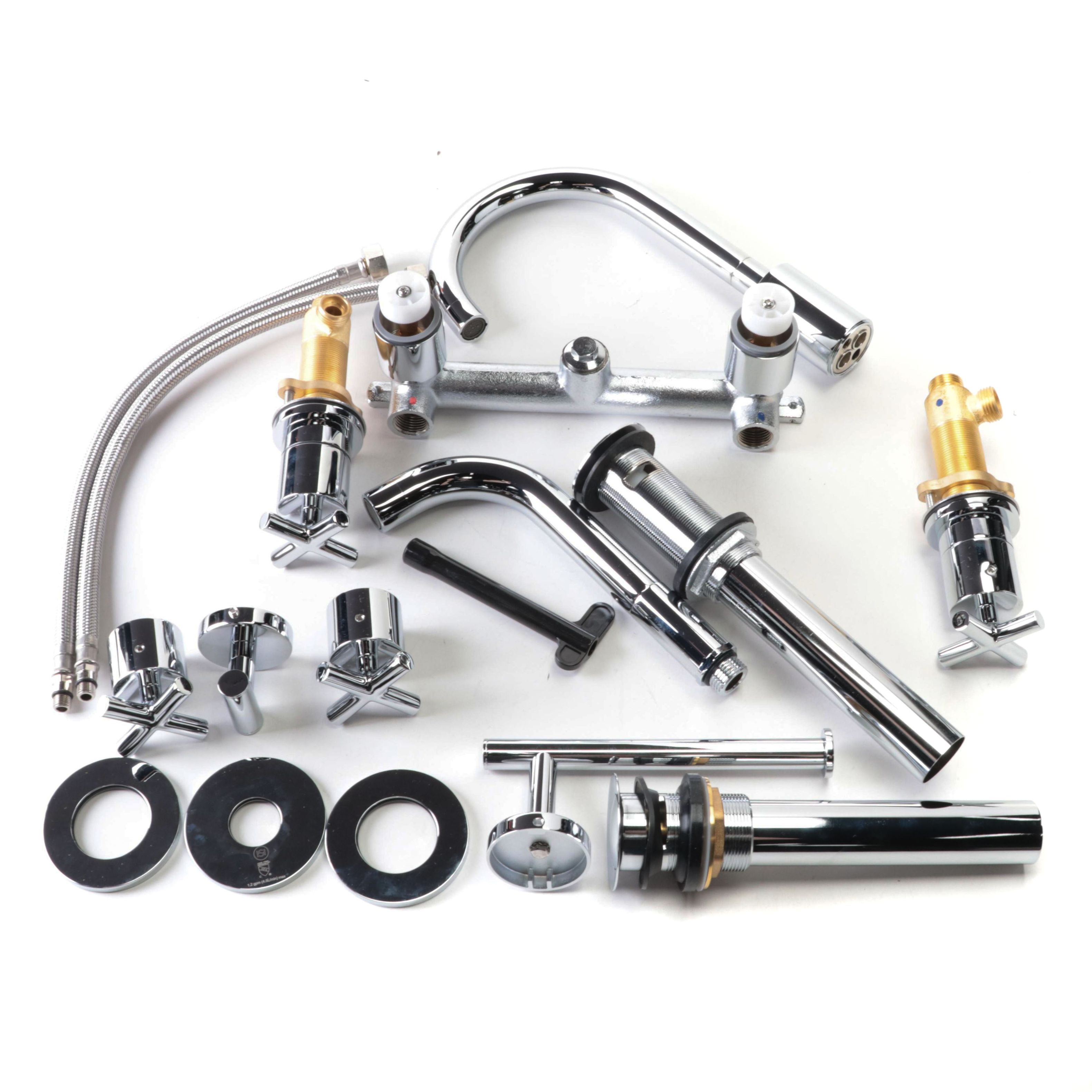 Widespread Lavatory Faucet, Wall Mount Faucet, Robe Hook, Pop Up Drain and More