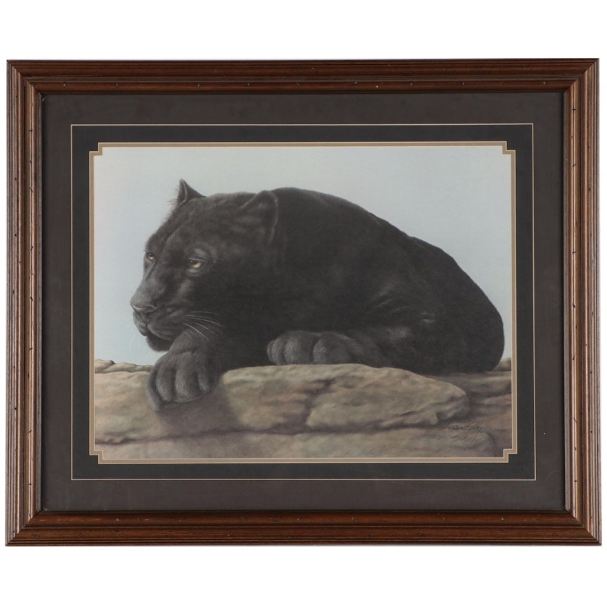Harold Rigsby Offset Lithograph "Black Leopard"