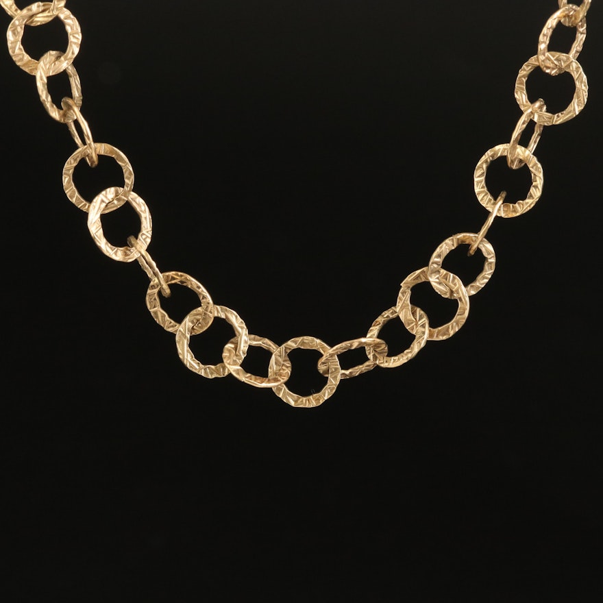 14K Round Cable Chain Necklace