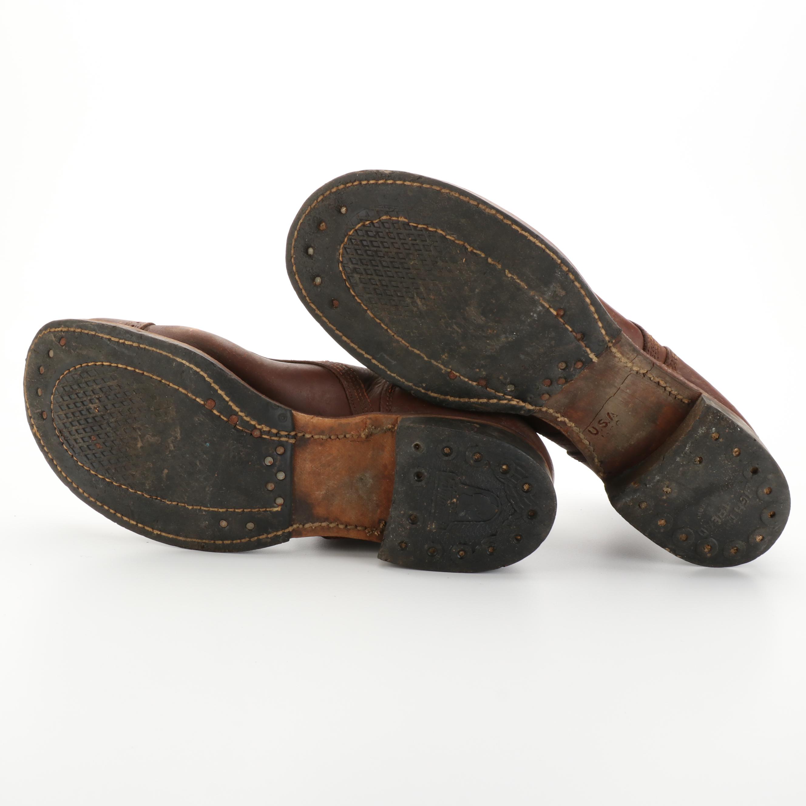 WWII Era U.S. Army Wool Eisenhower Jacket, Trench Coat, Garrison Cap, and Boots