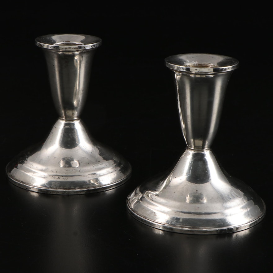 Duchin Creation Weighted Sterling Silver Candle Holders, Mid-20th Century