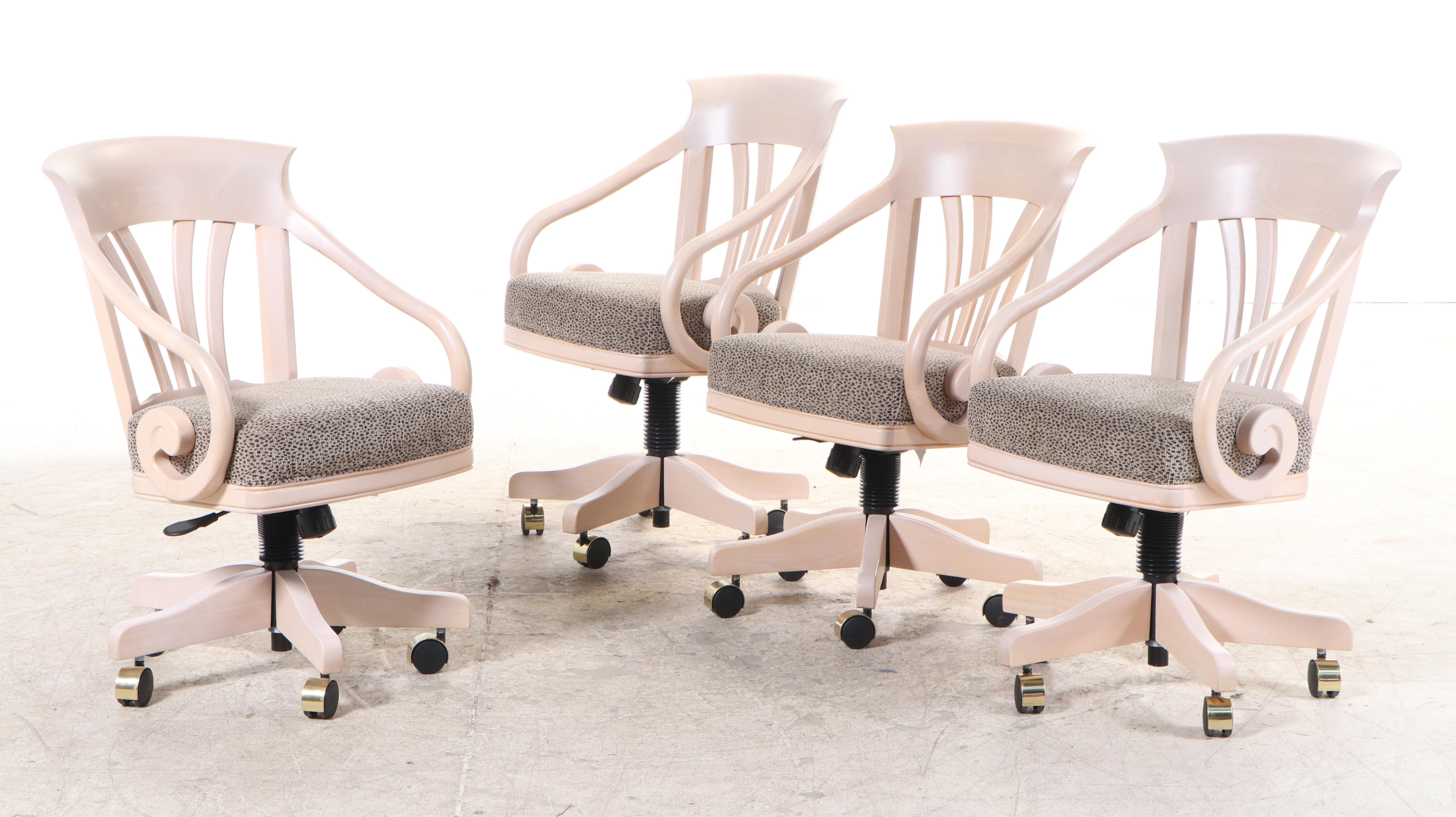 Mikhail Darafeev Beech Poker and Bumper Pool Table and Four Adjustable Chairs