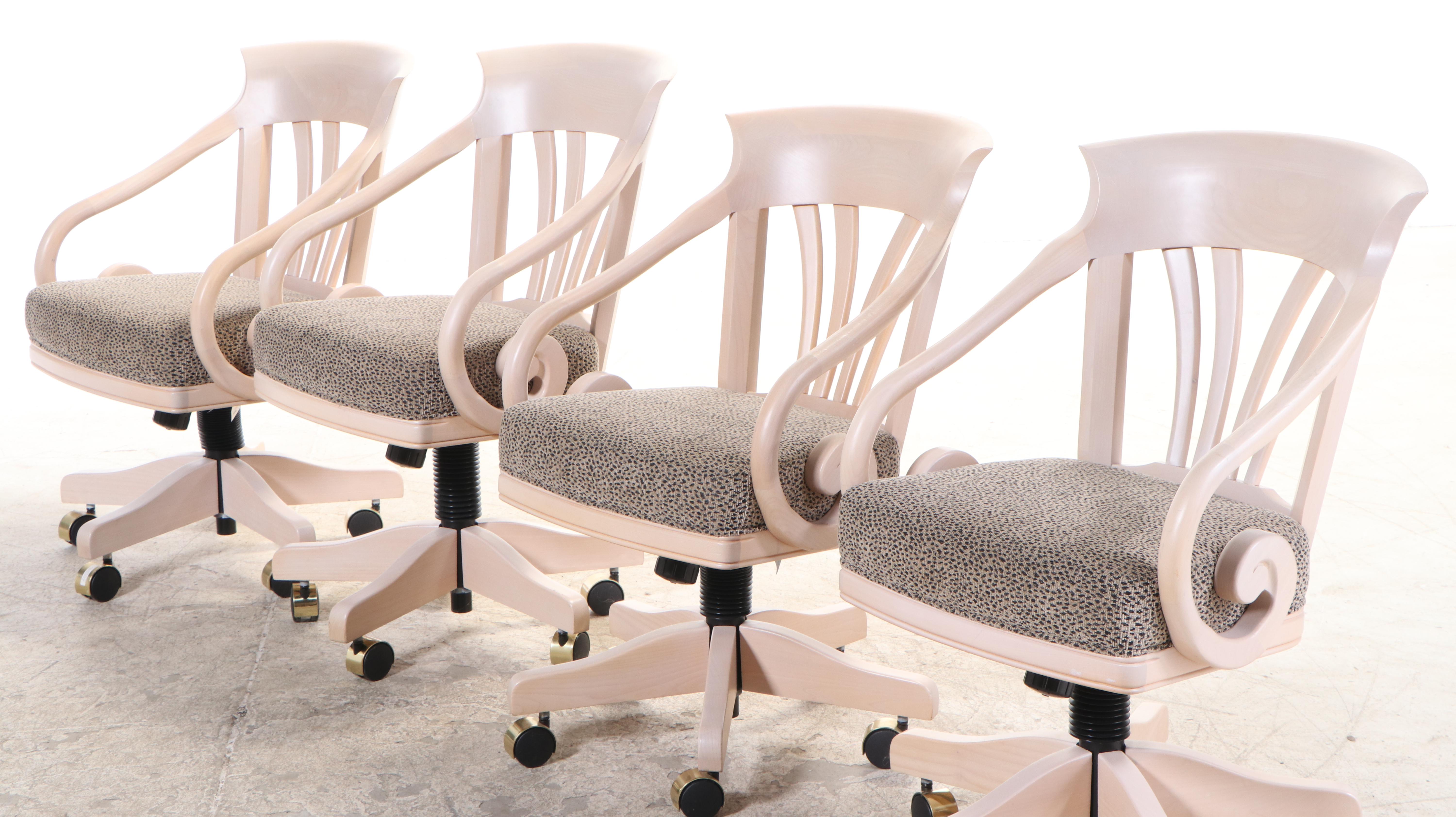 Mikhail Darafeev Beech Poker and Bumper Pool Table and Four Adjustable Chairs