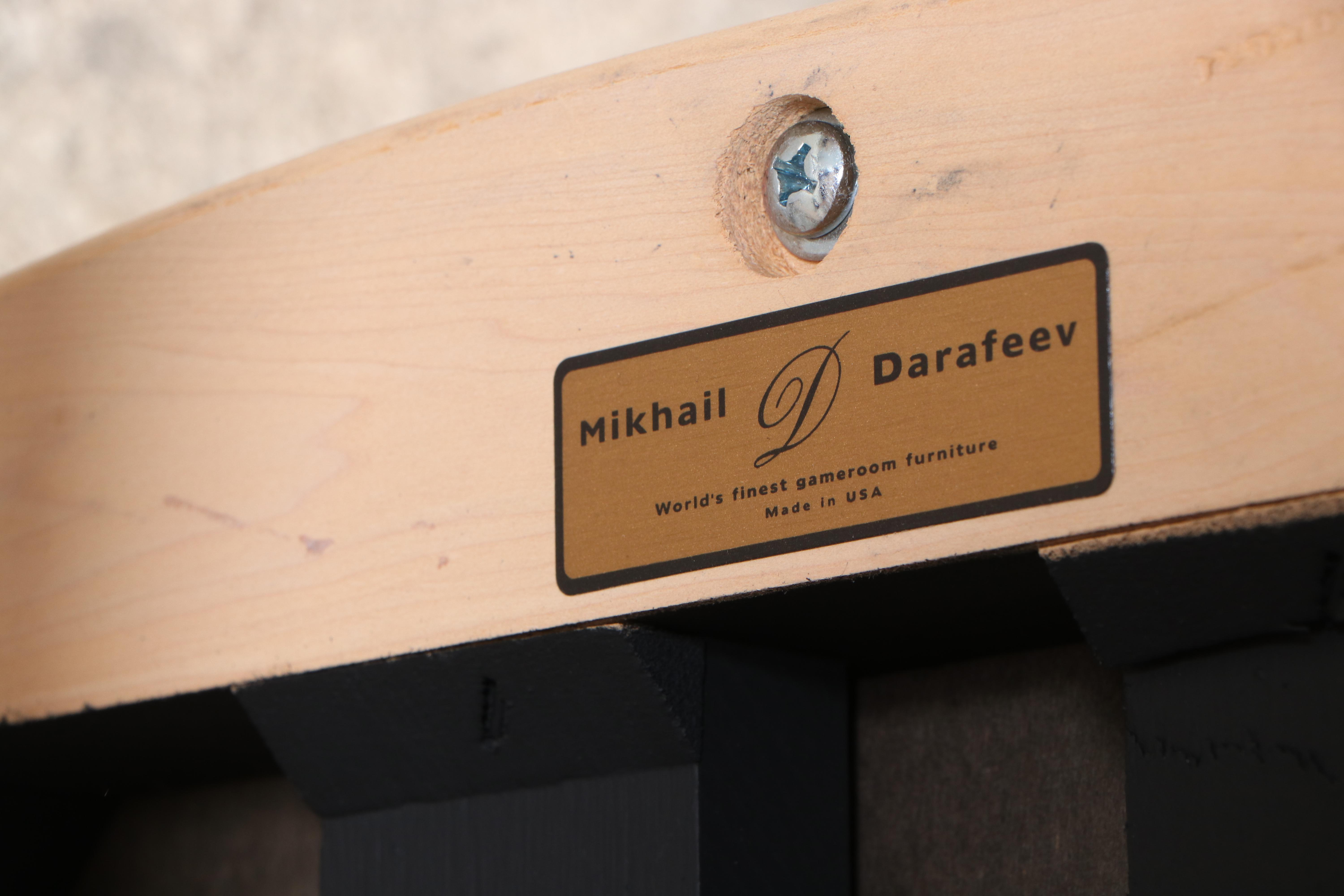 Mikhail Darafeev Beech Poker and Bumper Pool Table and Four Adjustable Chairs