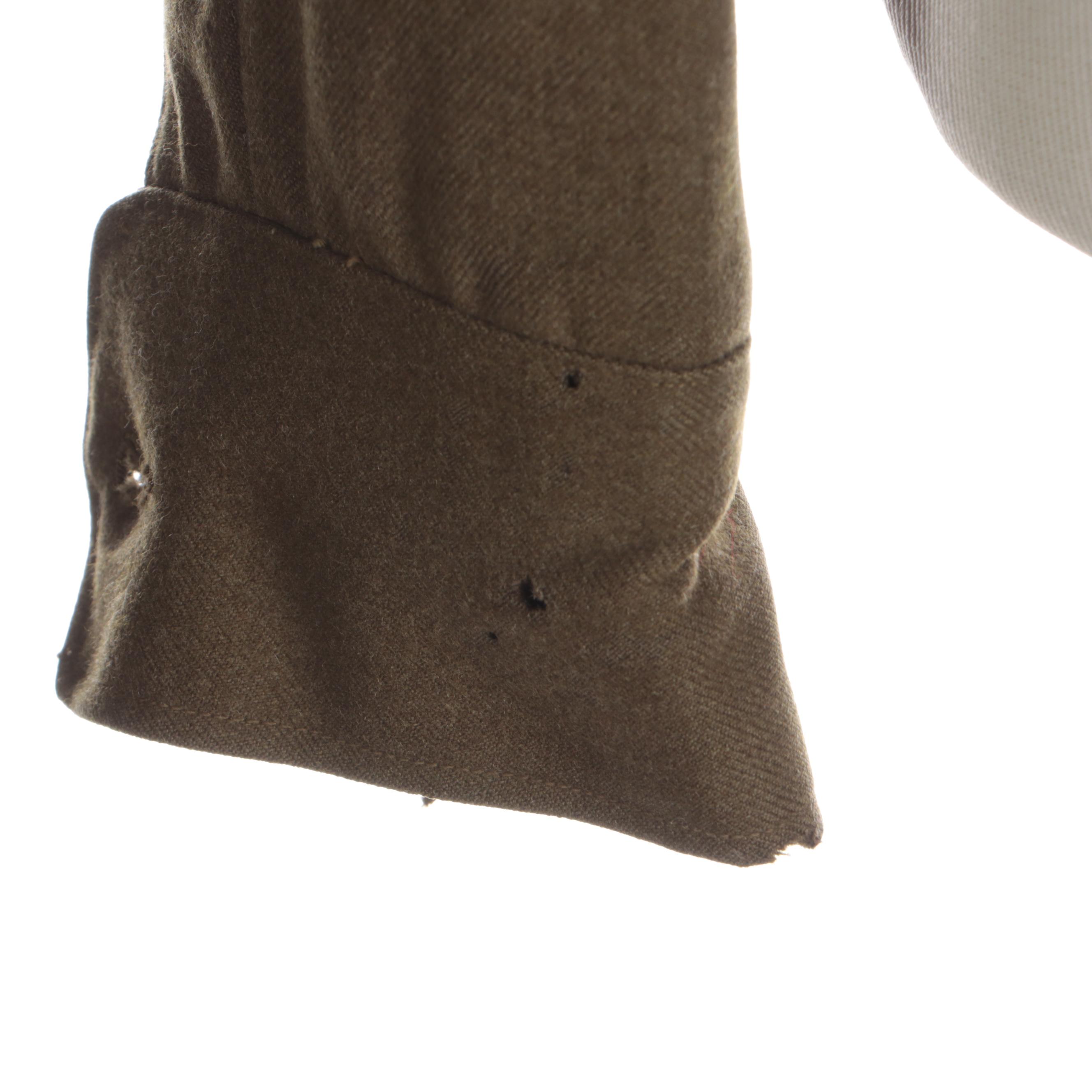 WWII Era U.S. Army Wool Eisenhower Jacket, Trench Coat, Garrison Cap, and Boots