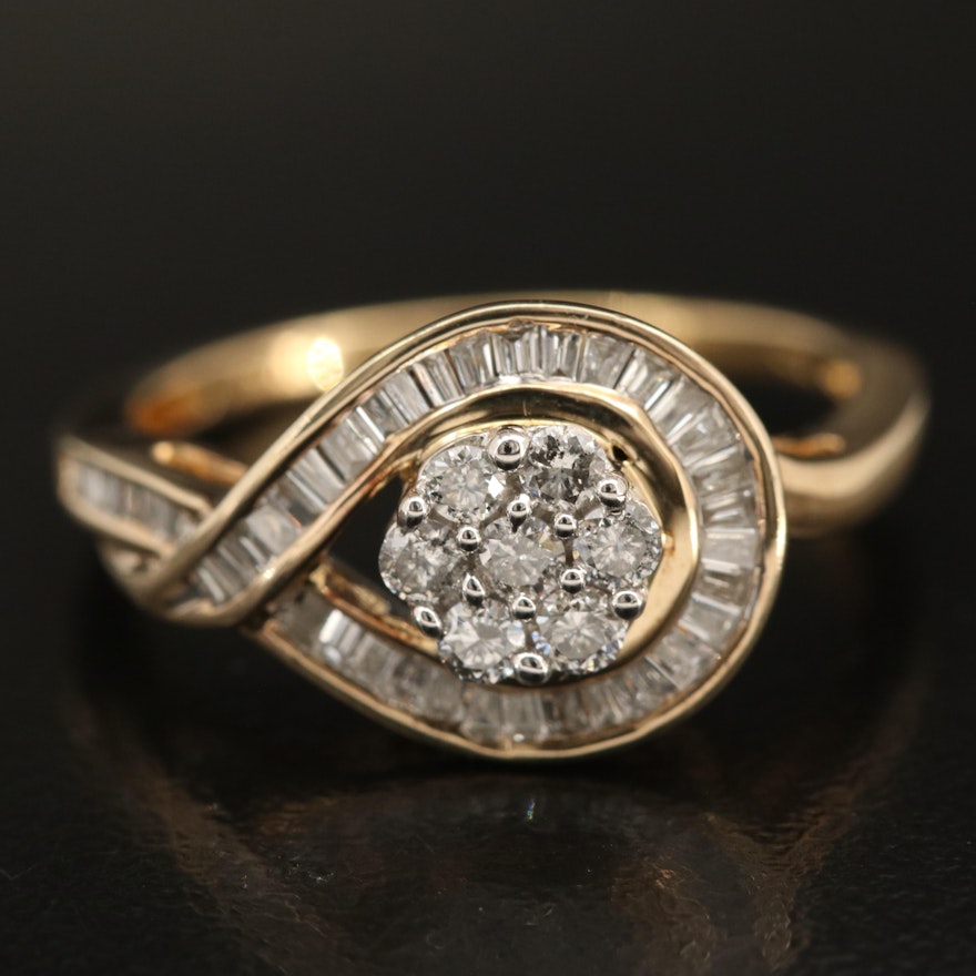 Sterling 0.53 CTW Diamond Crossover Ring