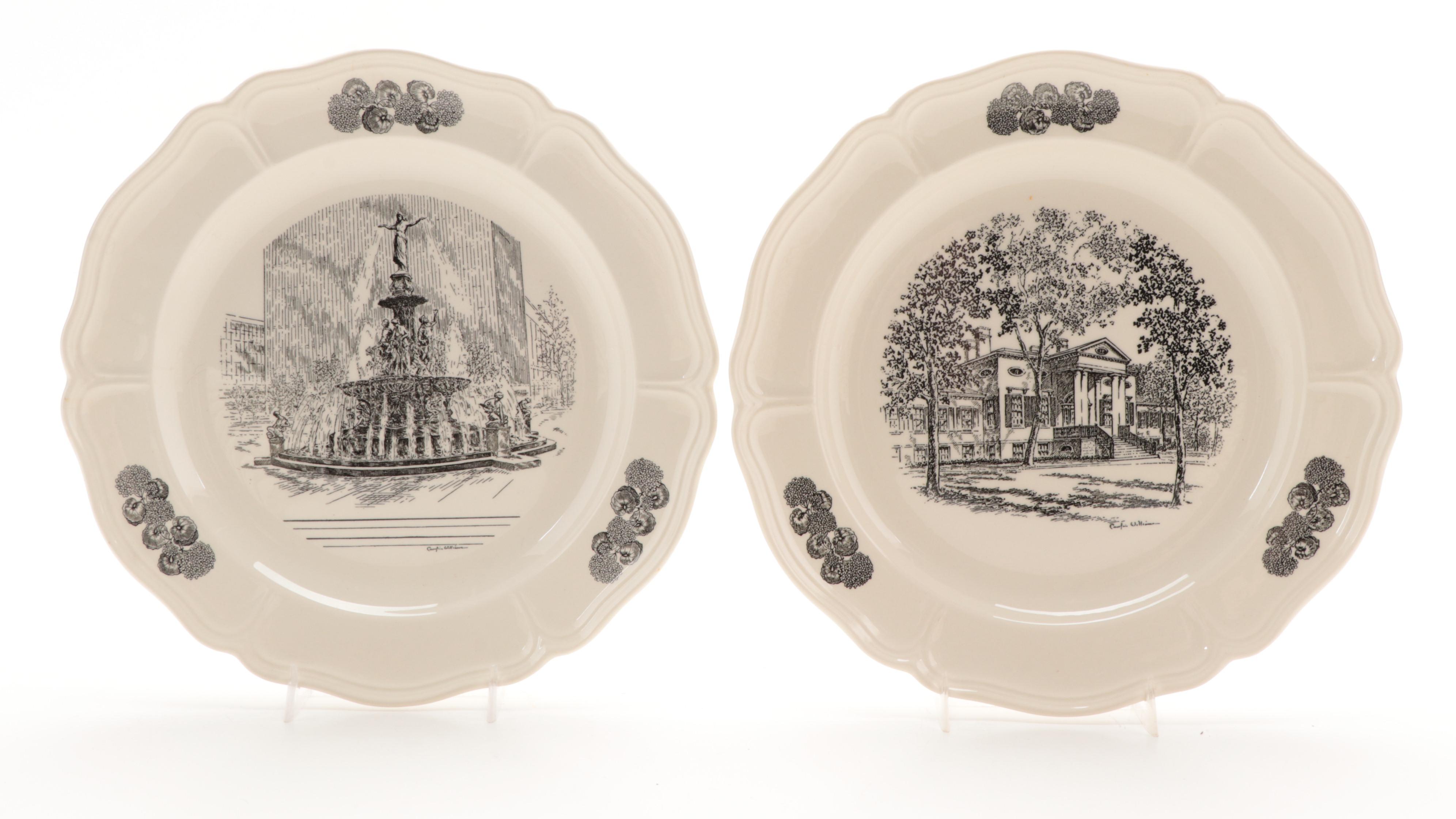 Caroline Williams for Wedgwood of Etruria Cincinnati Landmarks Collector Plates