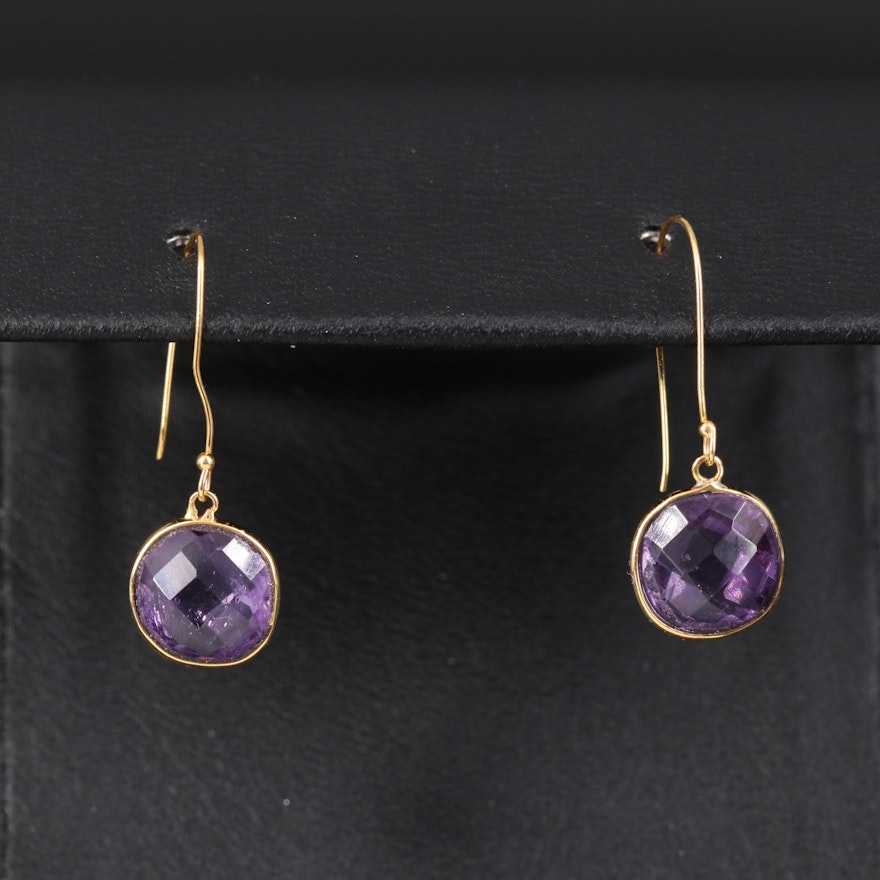 14K Amethyst Earrings