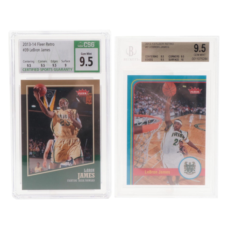 2012 Fleer Retro LeBron James Graded Basketball Cards