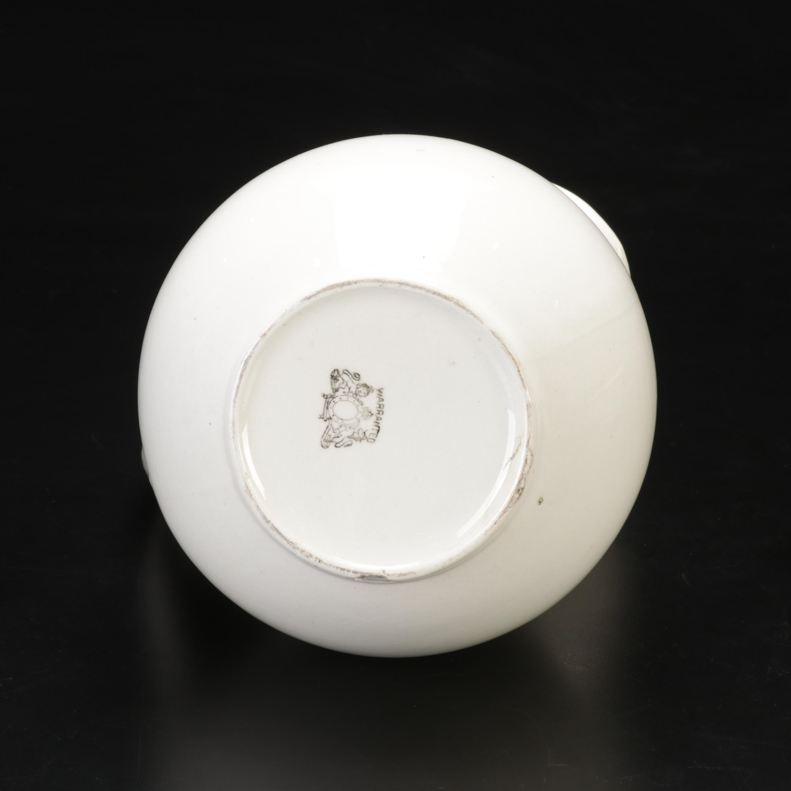 Homer Laughlin Ironstone Wash Basin and Pitcher, Early 20th Century