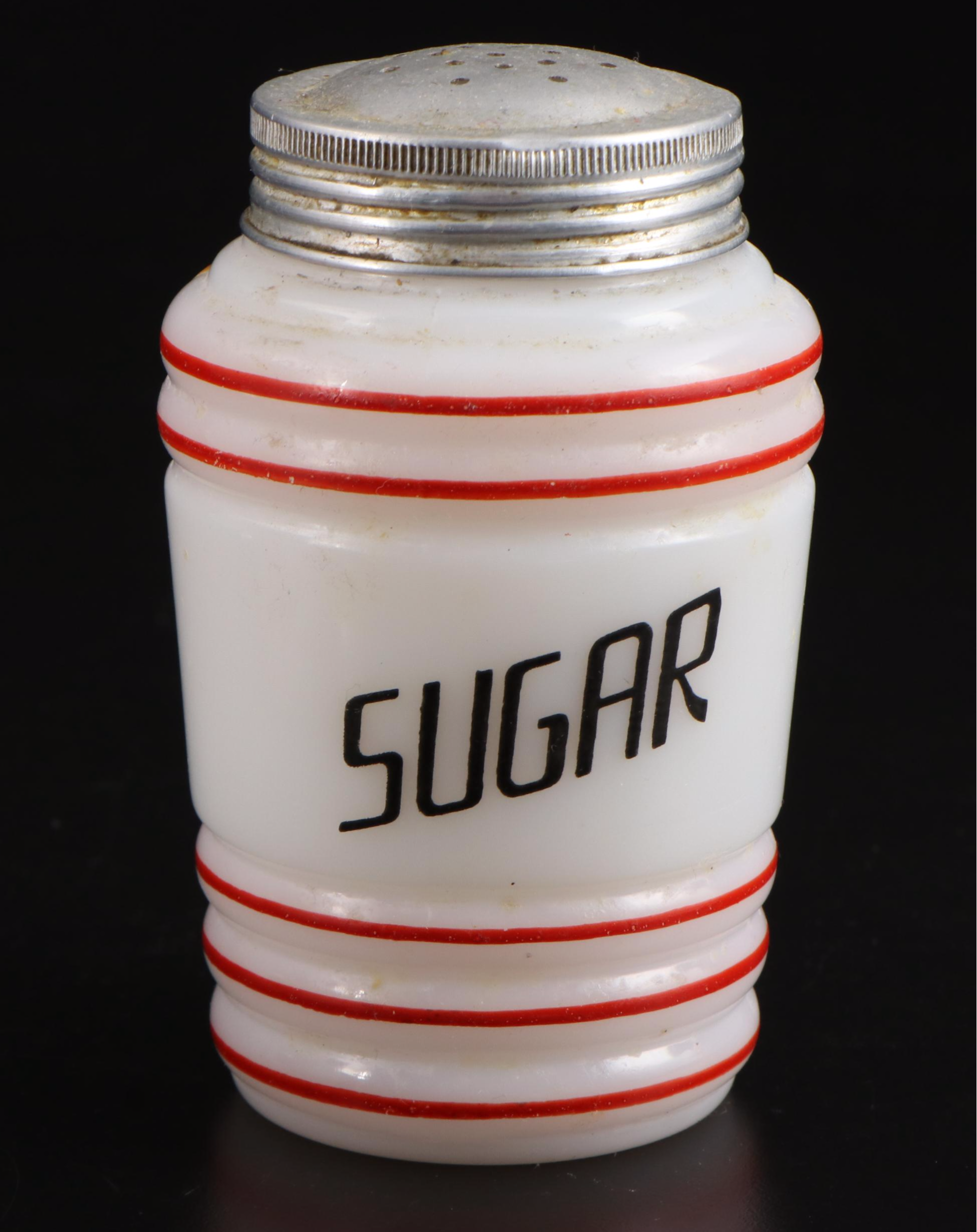 Ernst Wahliss Czechoslovakian Porcelain Food Canisters with Other Glass Shakers