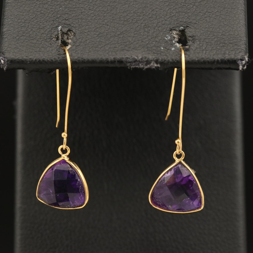 14K Amethyst Earrings