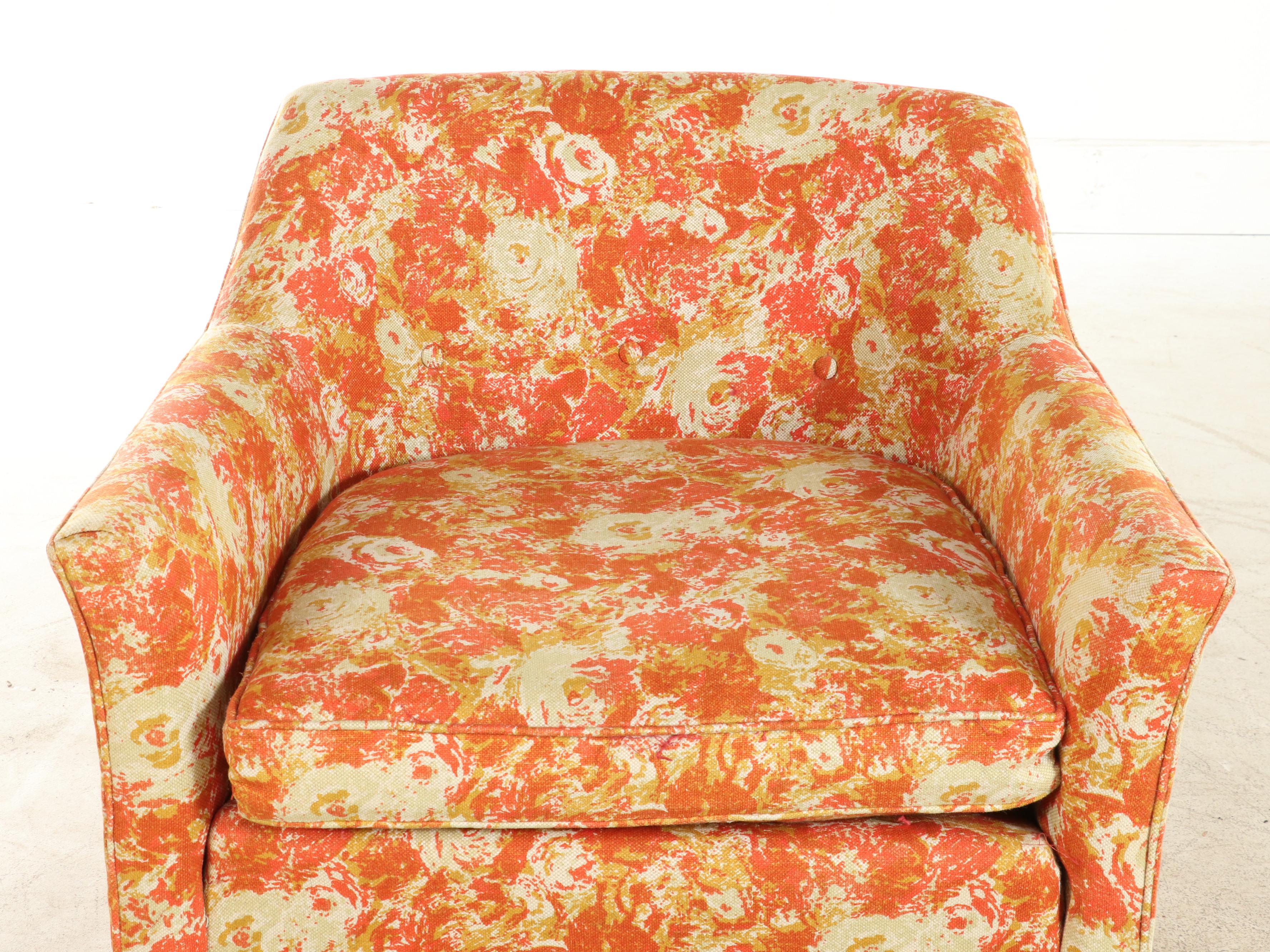 Pair of Drexel Heritage Modernist Custom-Upholstered Swivel Tub Chairs