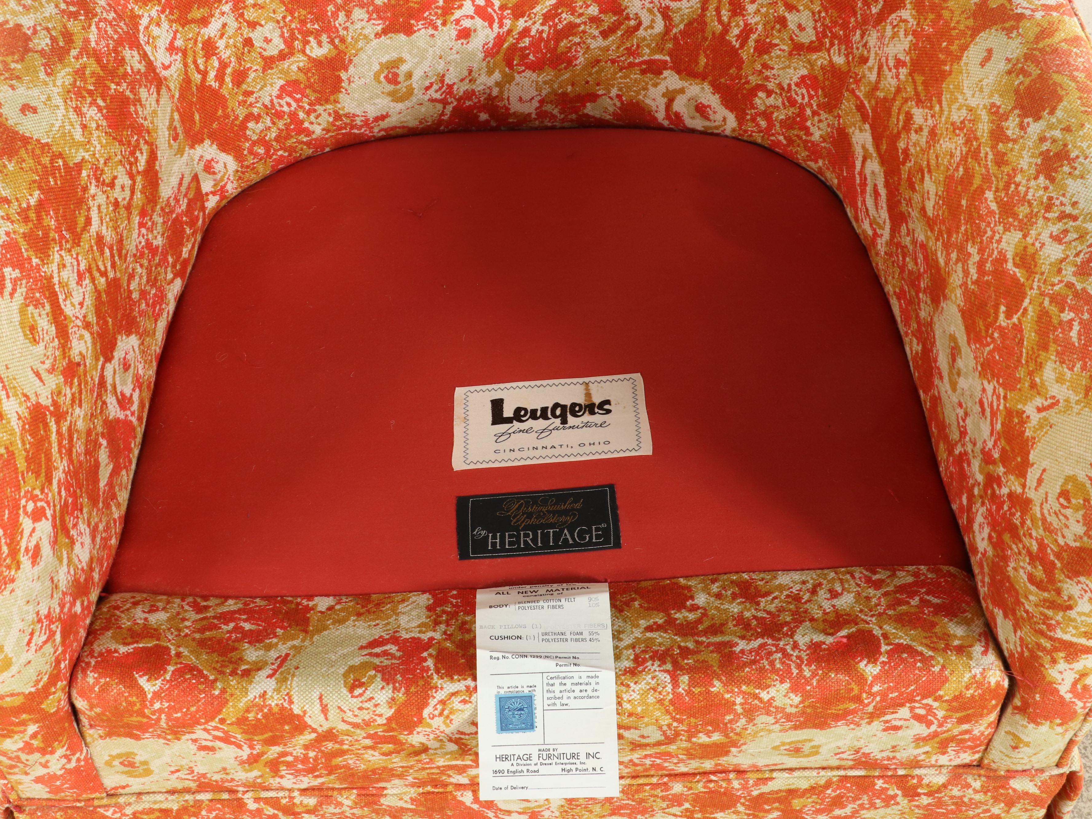 Pair of Drexel Heritage Modernist Custom-Upholstered Swivel Tub Chairs