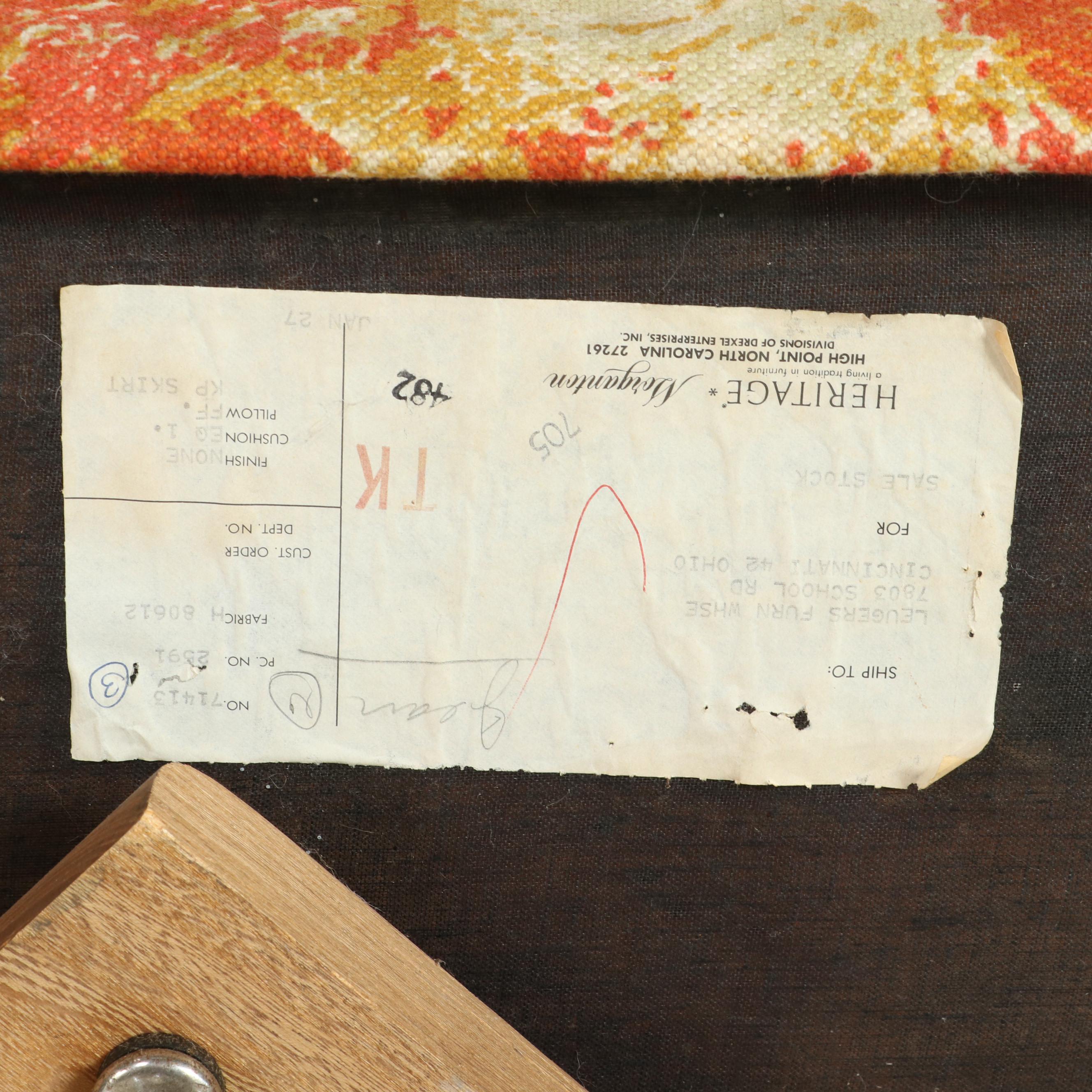 Pair of Drexel Heritage Modernist Custom-Upholstered Swivel Tub Chairs